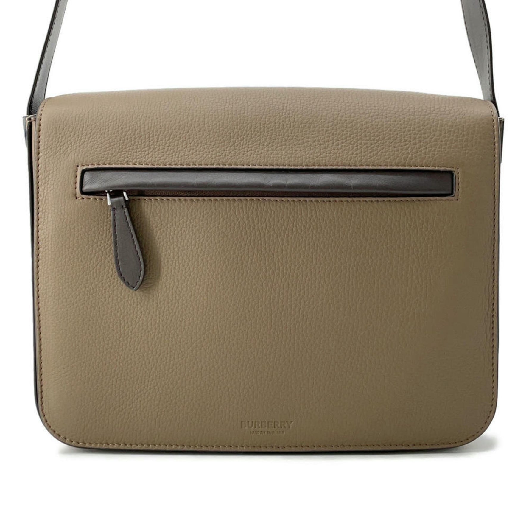 Burberry shoulder bag flap leather