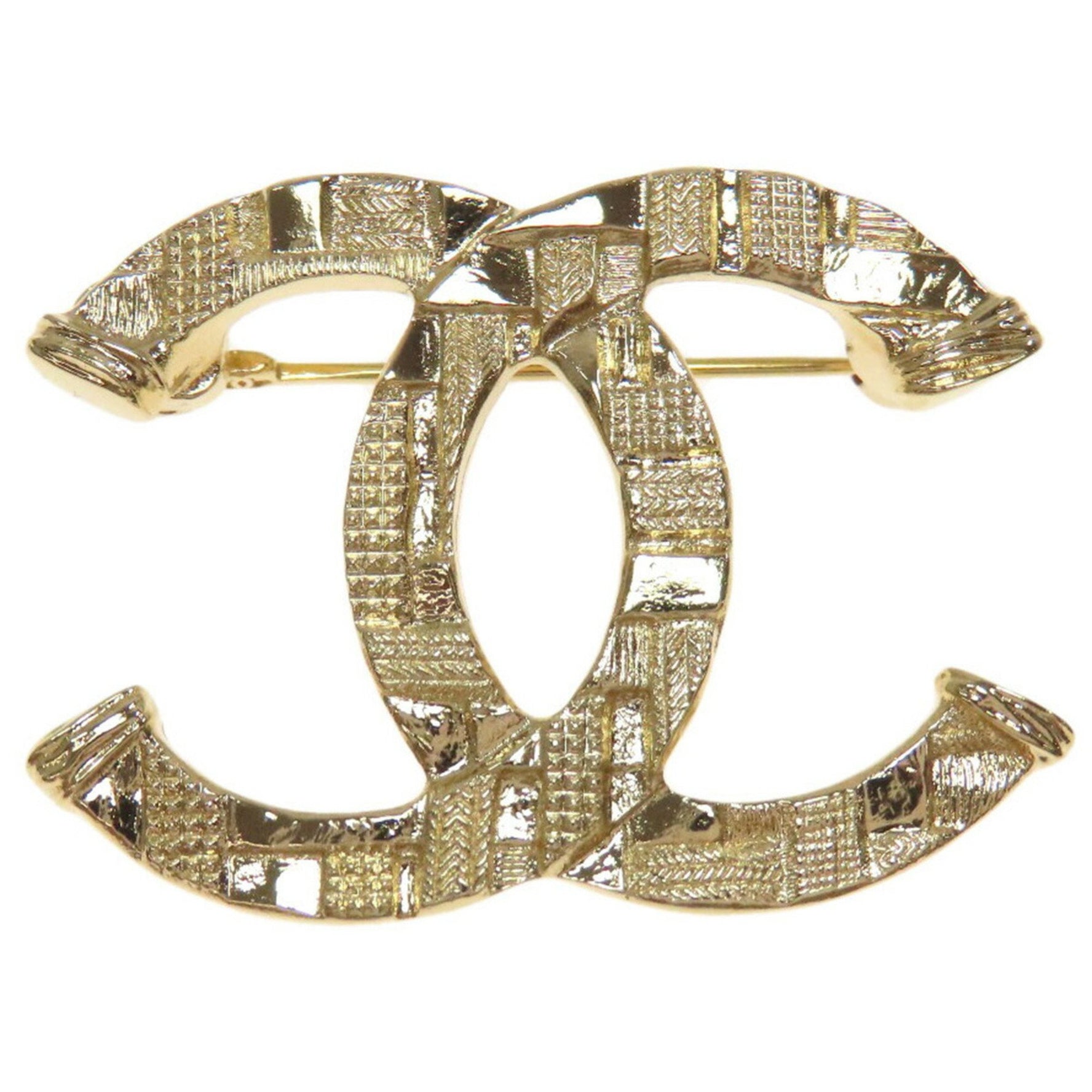Chanel Tweed Pattern Coco Mark Brooch for Women CHANEL