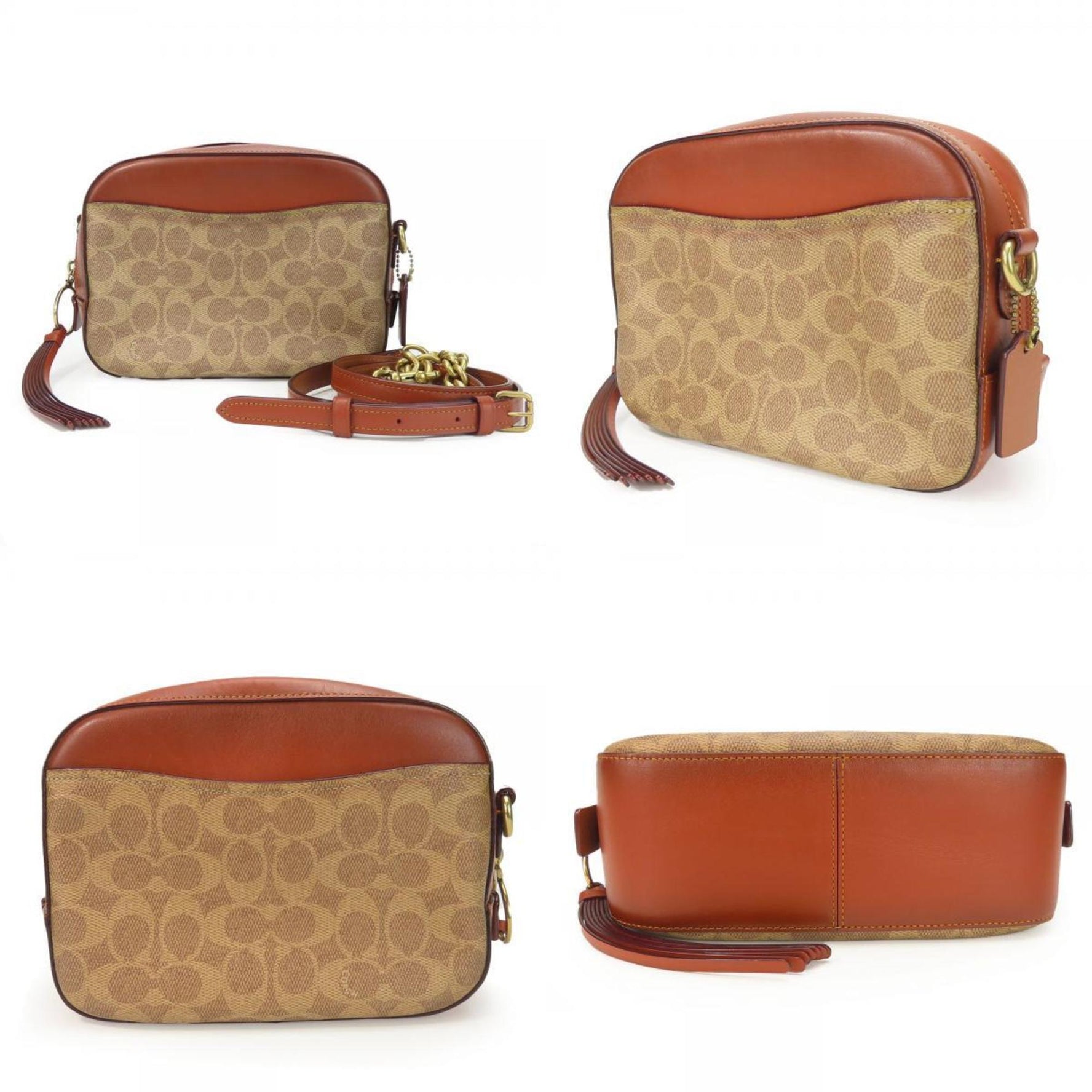 Coach Shoulder Bag Camera Signature Leather