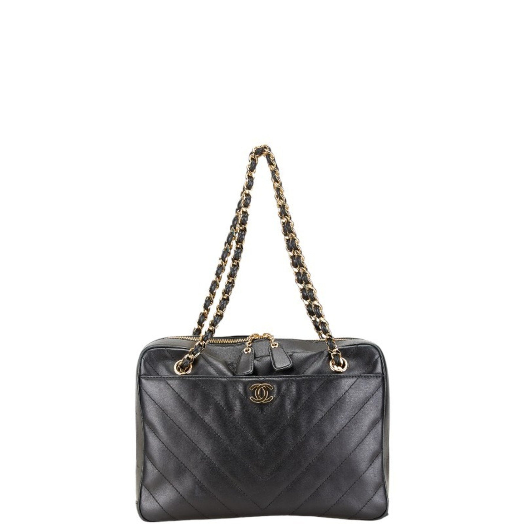 Chanel V-stitch Coco Mark Chain Shoulder Bag Lambskin