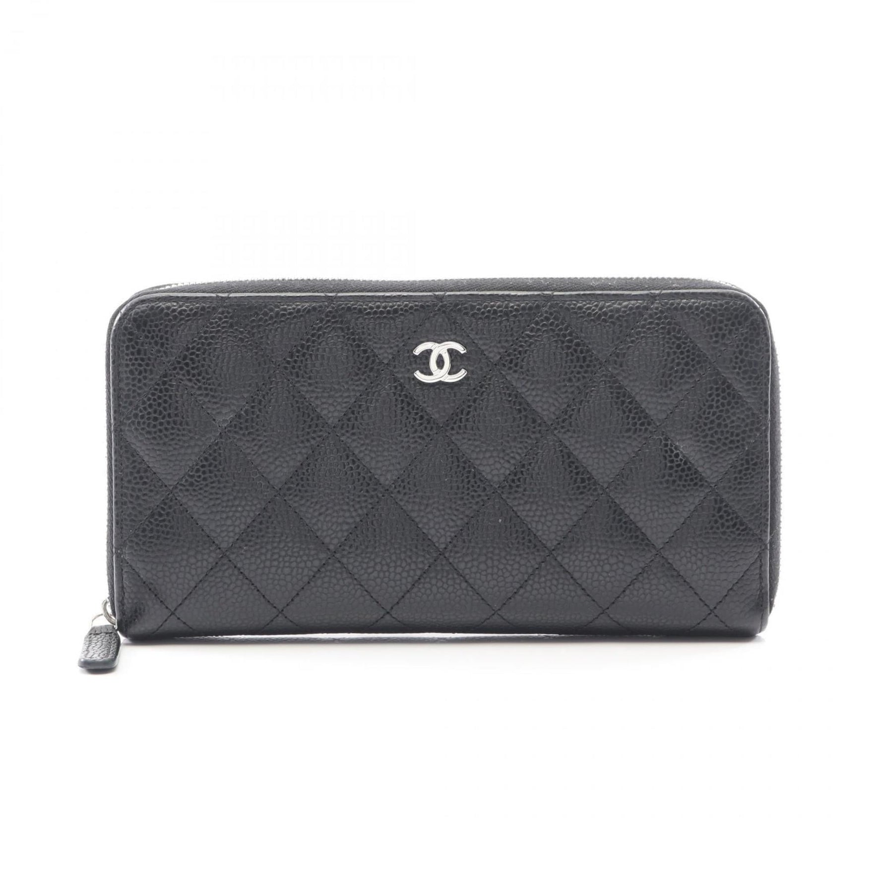 CHANEL Classic Long Zip Wallet, Matelasse Round Caviar Leather (Grained Calfskin)