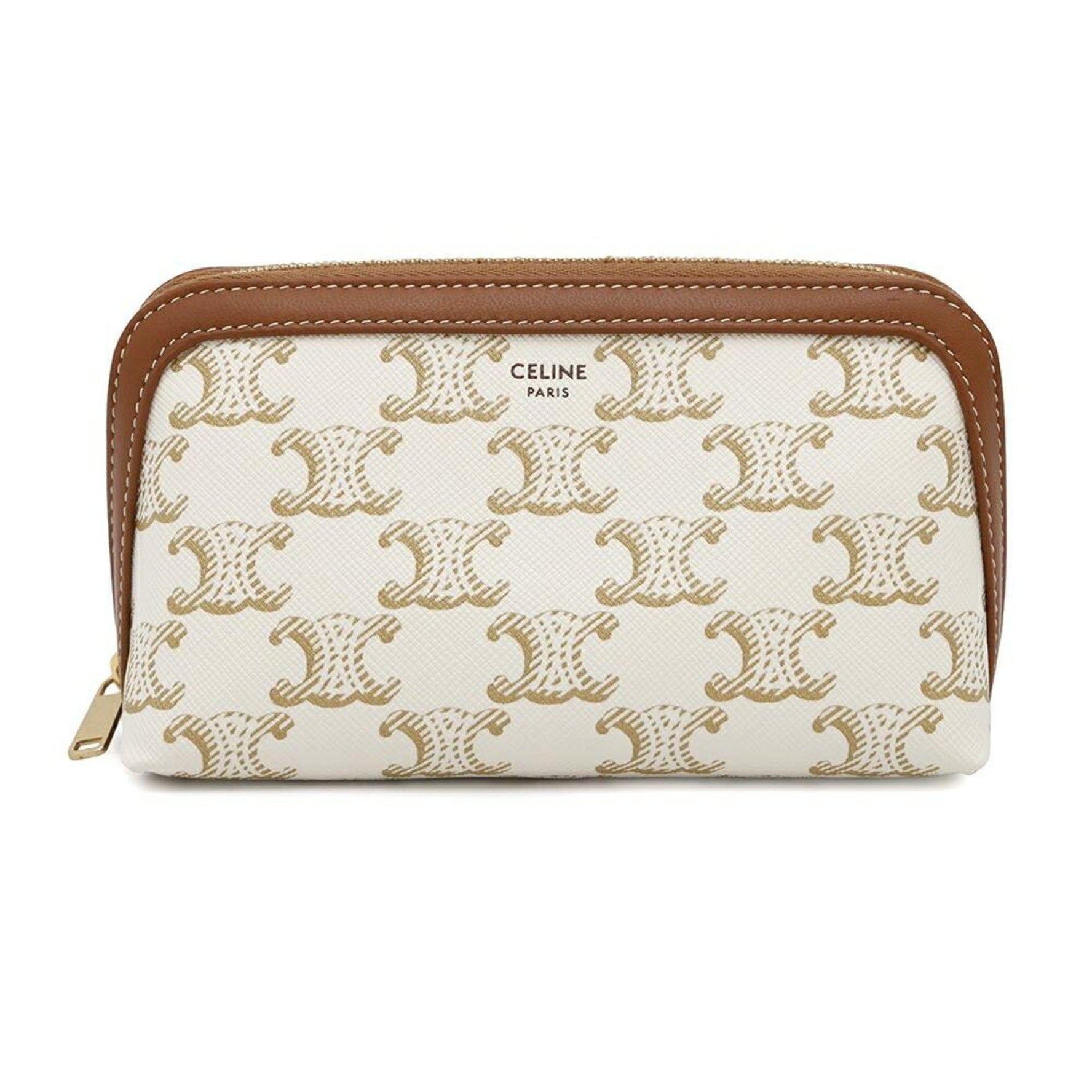 Celine Pouch Triomphe Small Tick White