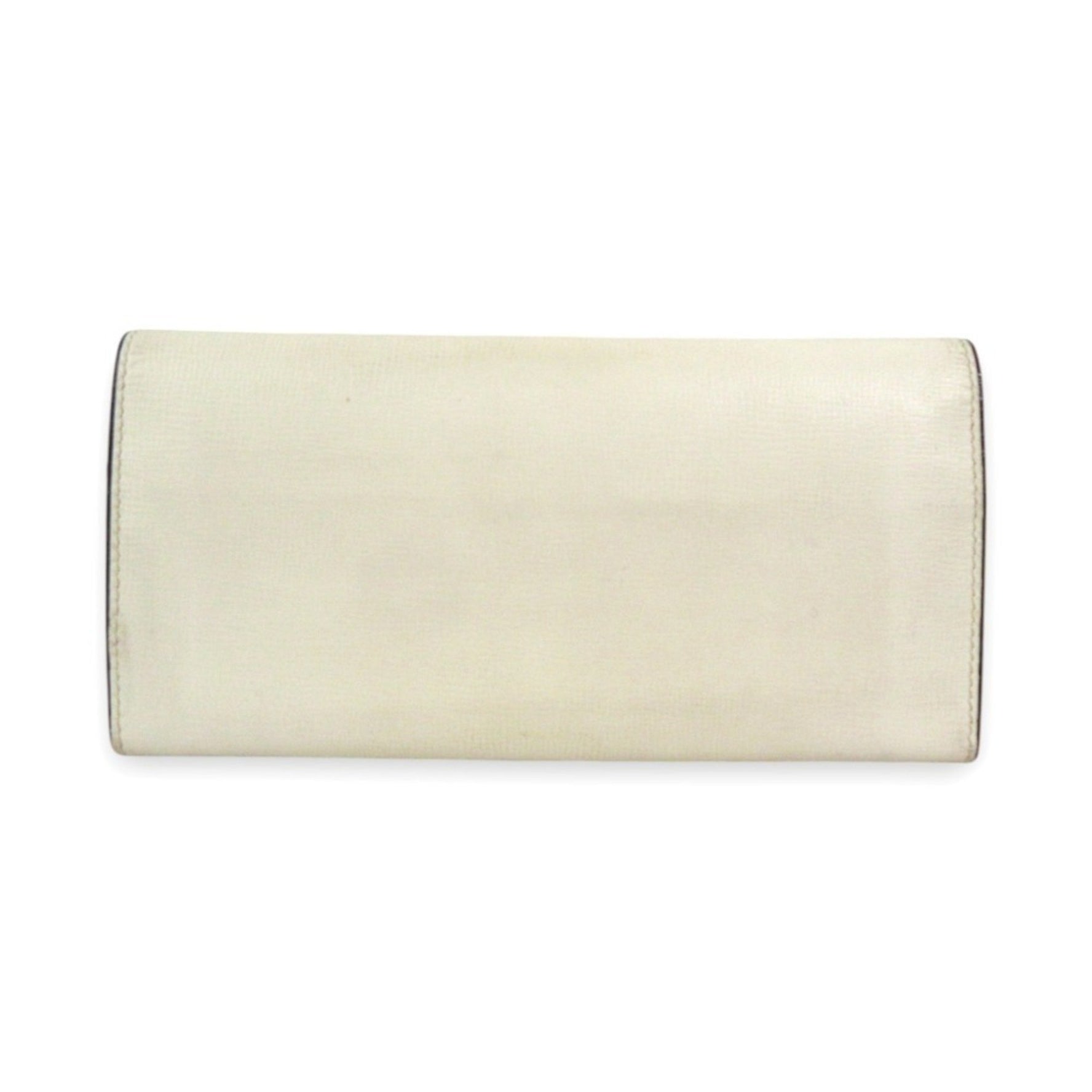 Valextra Leather Bi-fold Long Wallet White Women's