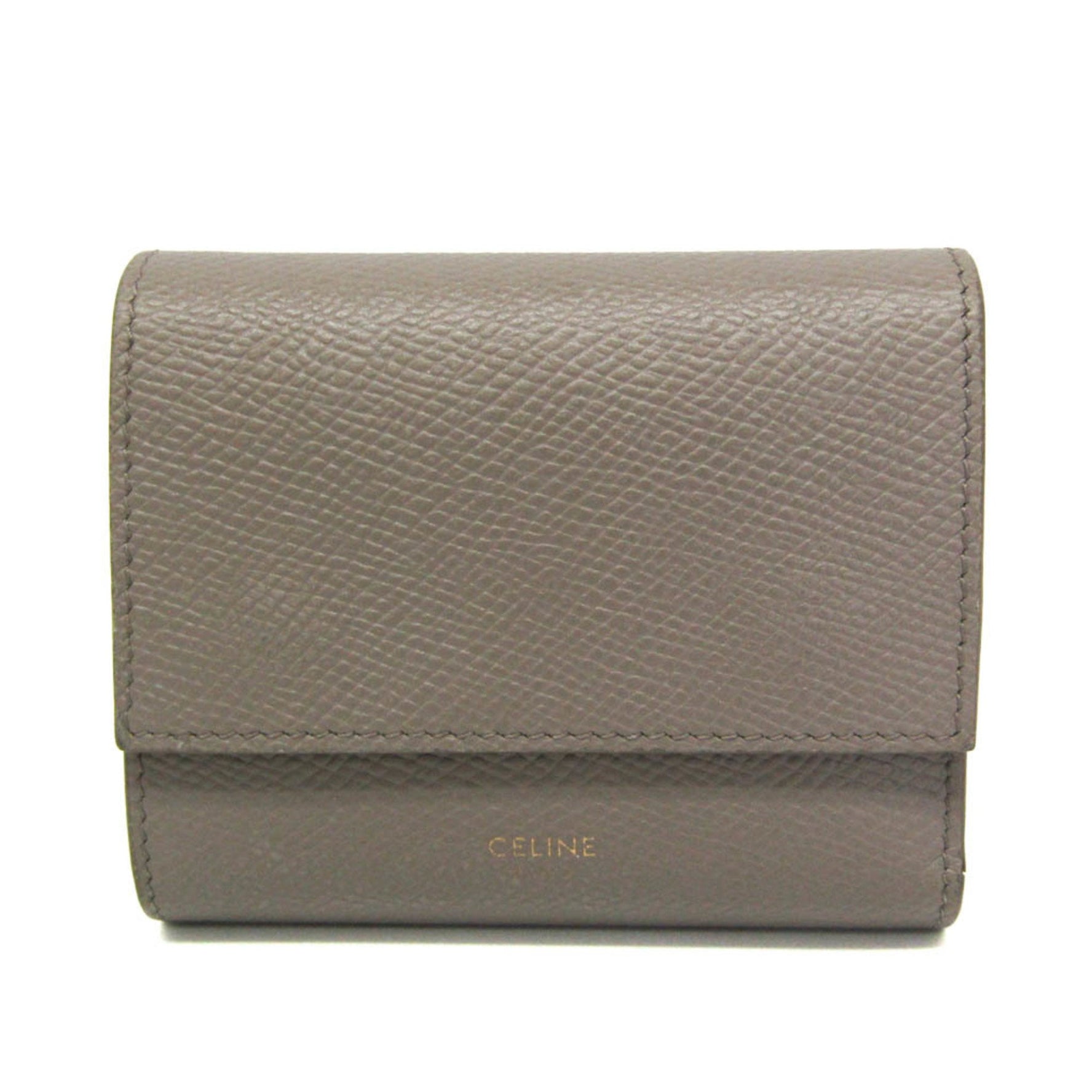 Celine Small Triford Wallet Embossed Calf Leather Wallet (tri-fold)