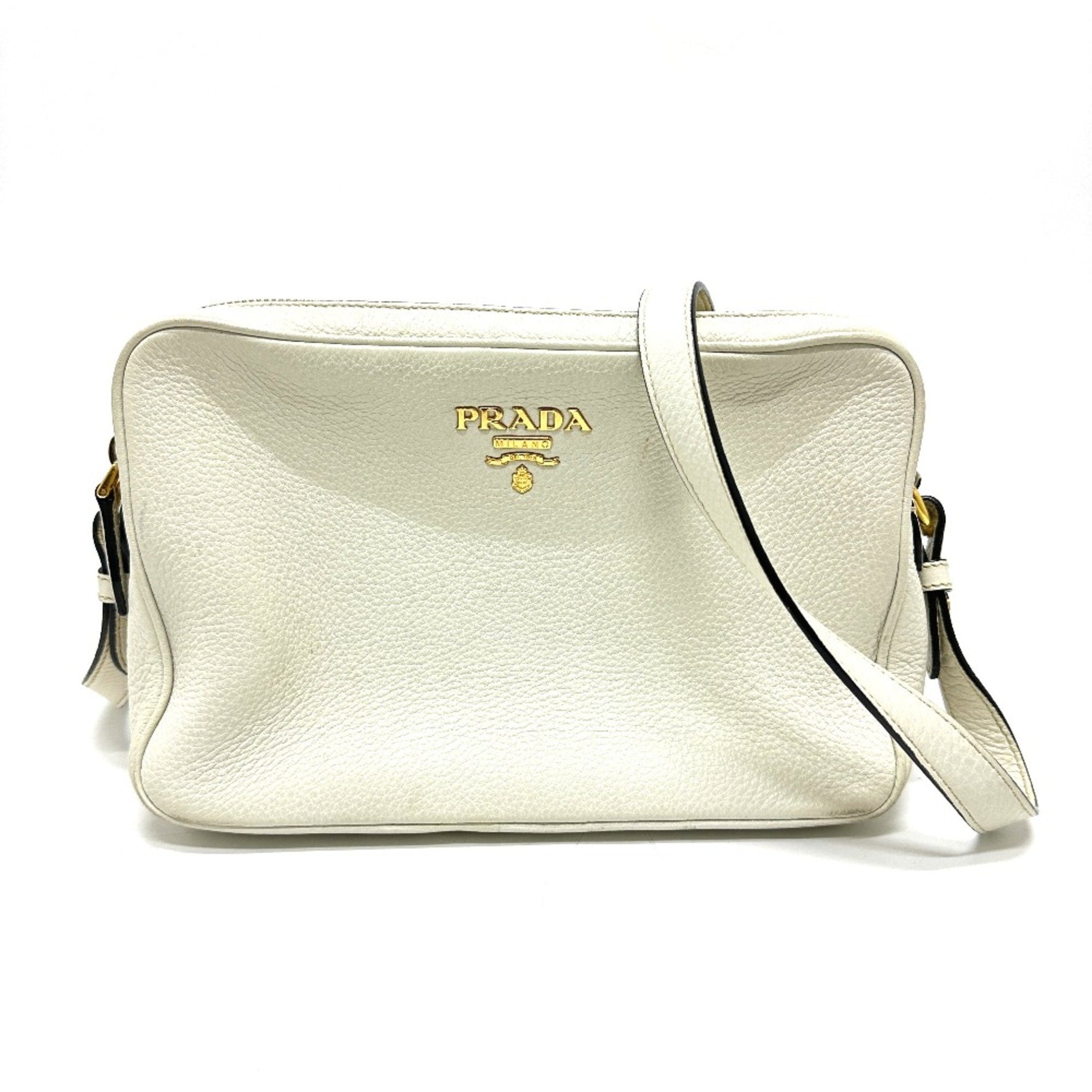 PRADA Crossbody Pochette bag Double zipper bag Shoulder Bag GoldHardware
