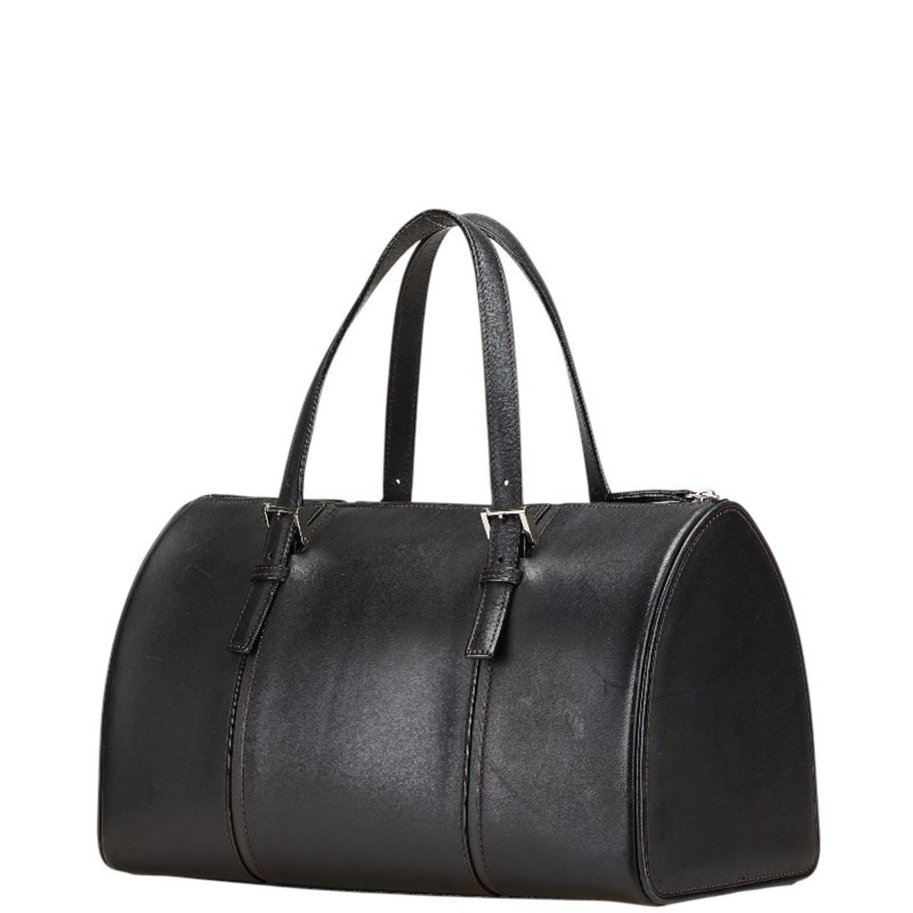Burberry Nova Check Mini Boston Bag in Leather