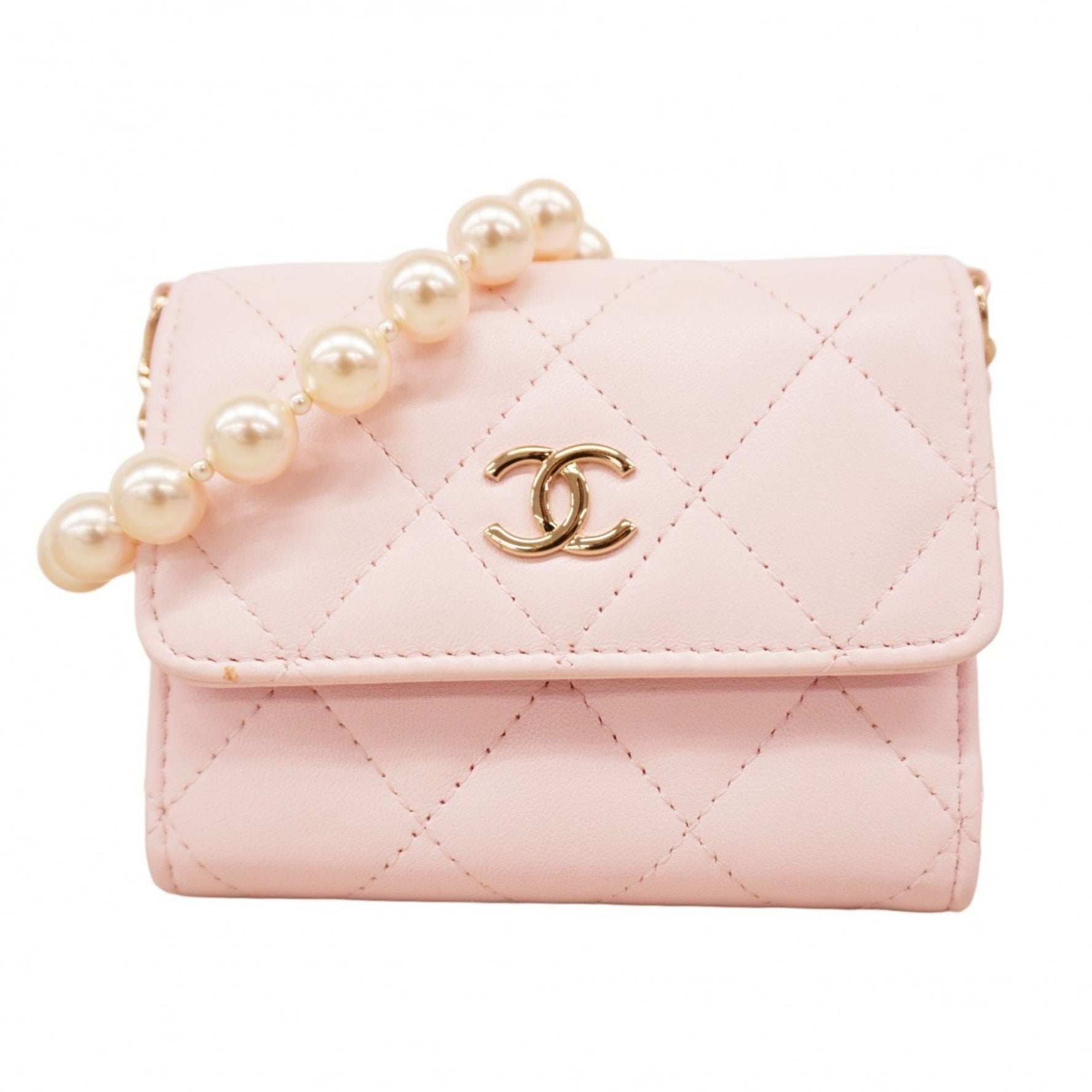 Chanel Matelasse Shoulder Wallet in Lambskin Champagne