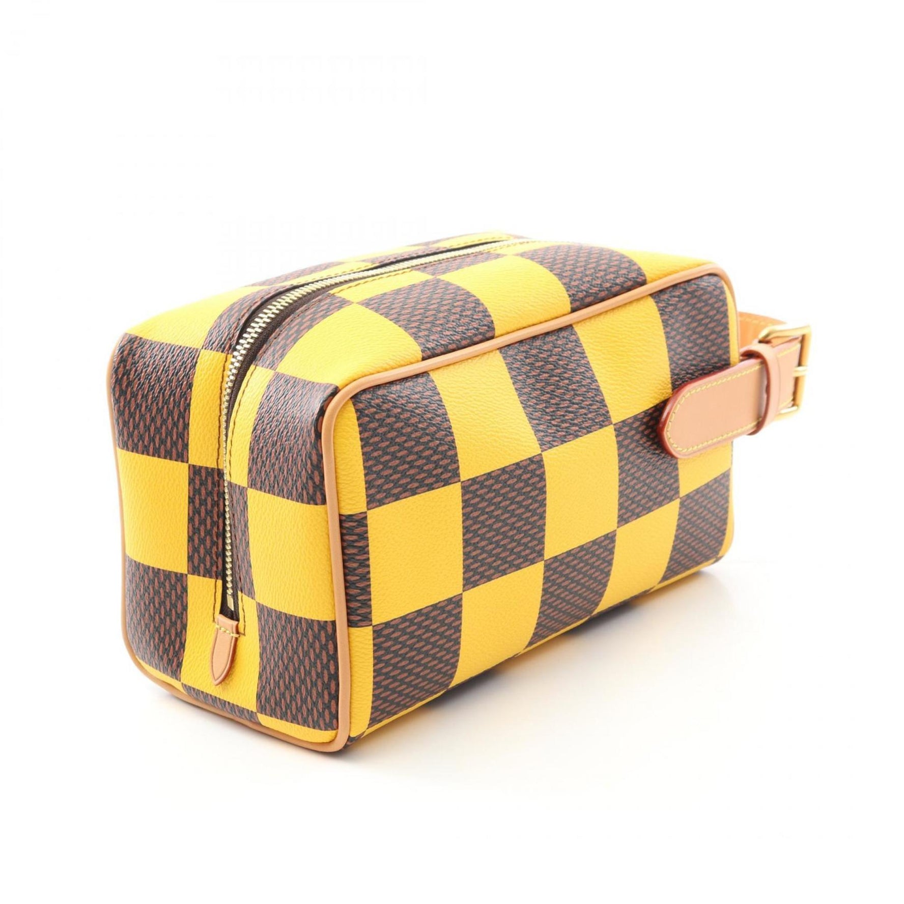 Louis Vuitton Locker Dopp Kit Handbag, Coated Canvas and Leather, Yellow Brown