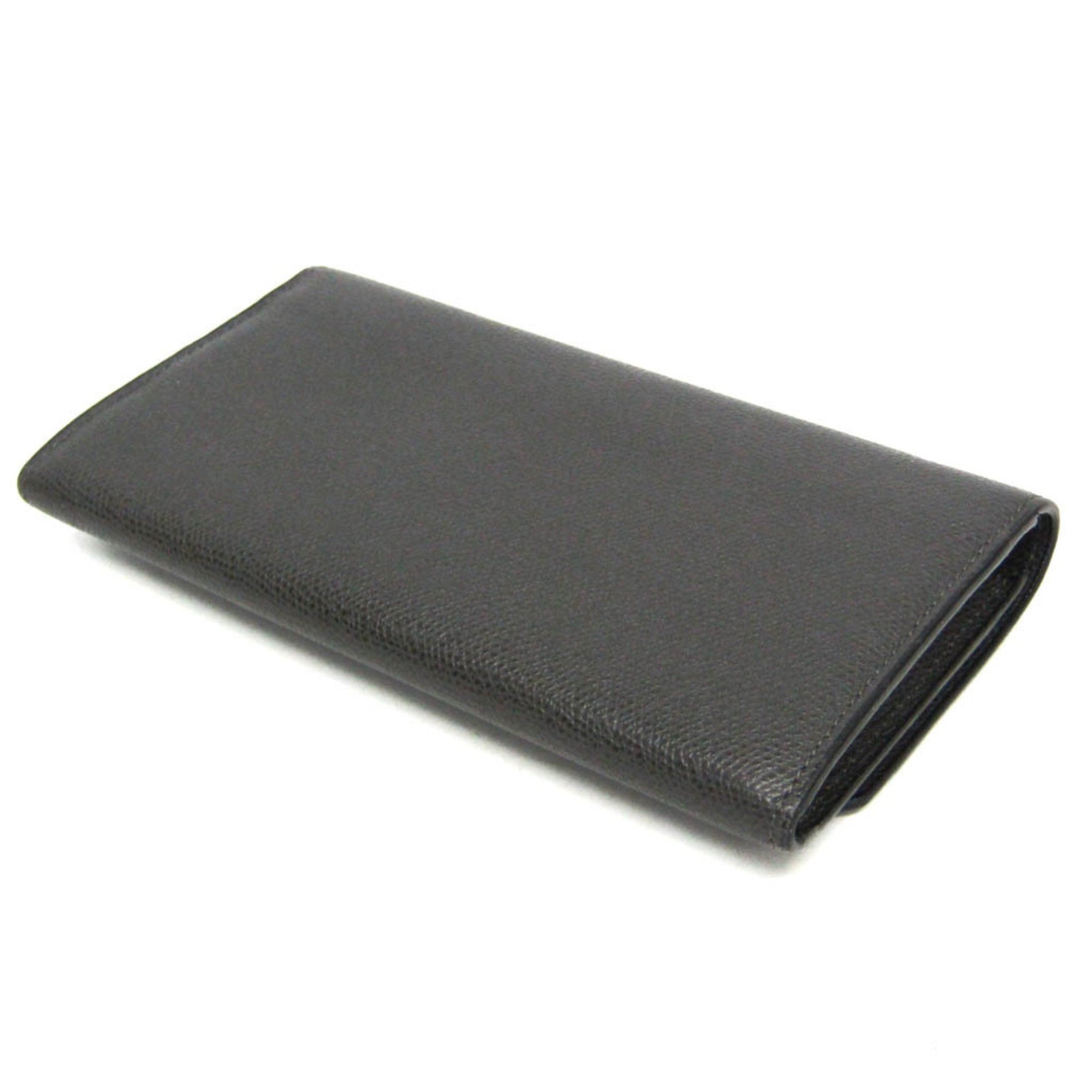 Valextra Men,Women Leather Long Wallet (bi-fold) Gray
