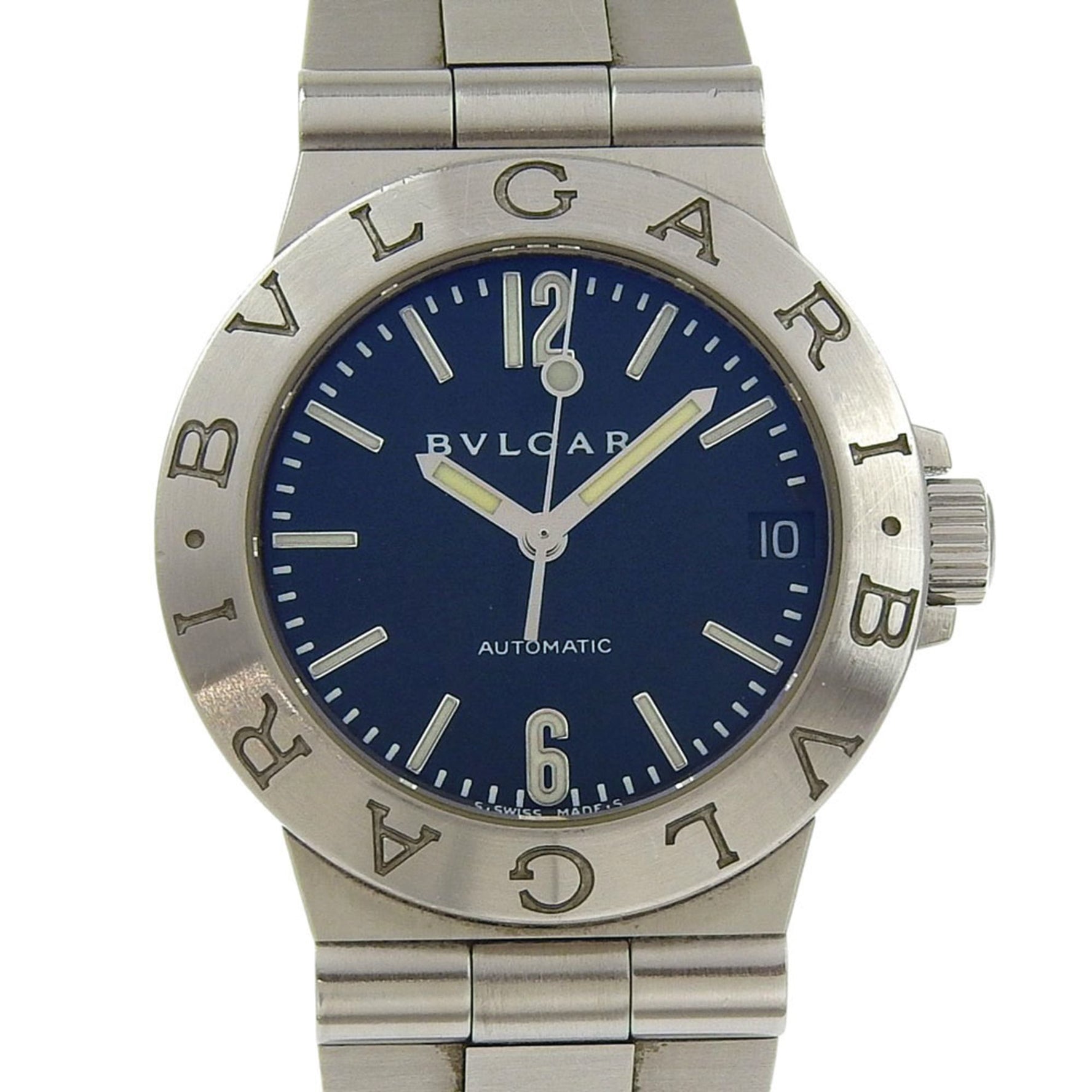 Bvlgari Diagono Watch Stainless Steel Automatic Analog Display Black Dial