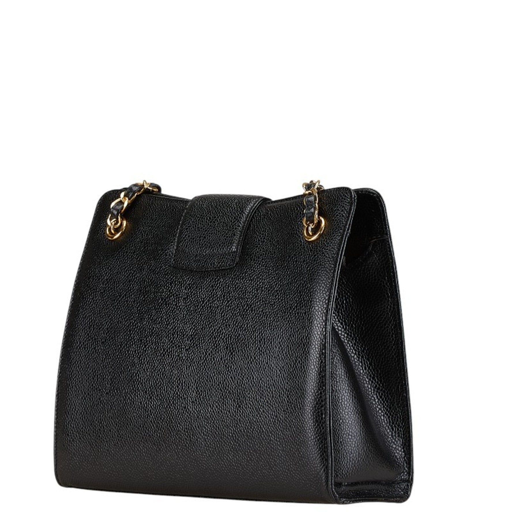 Chanel Coco Mark Chain Shoulder Bag Tote Caviar Skin