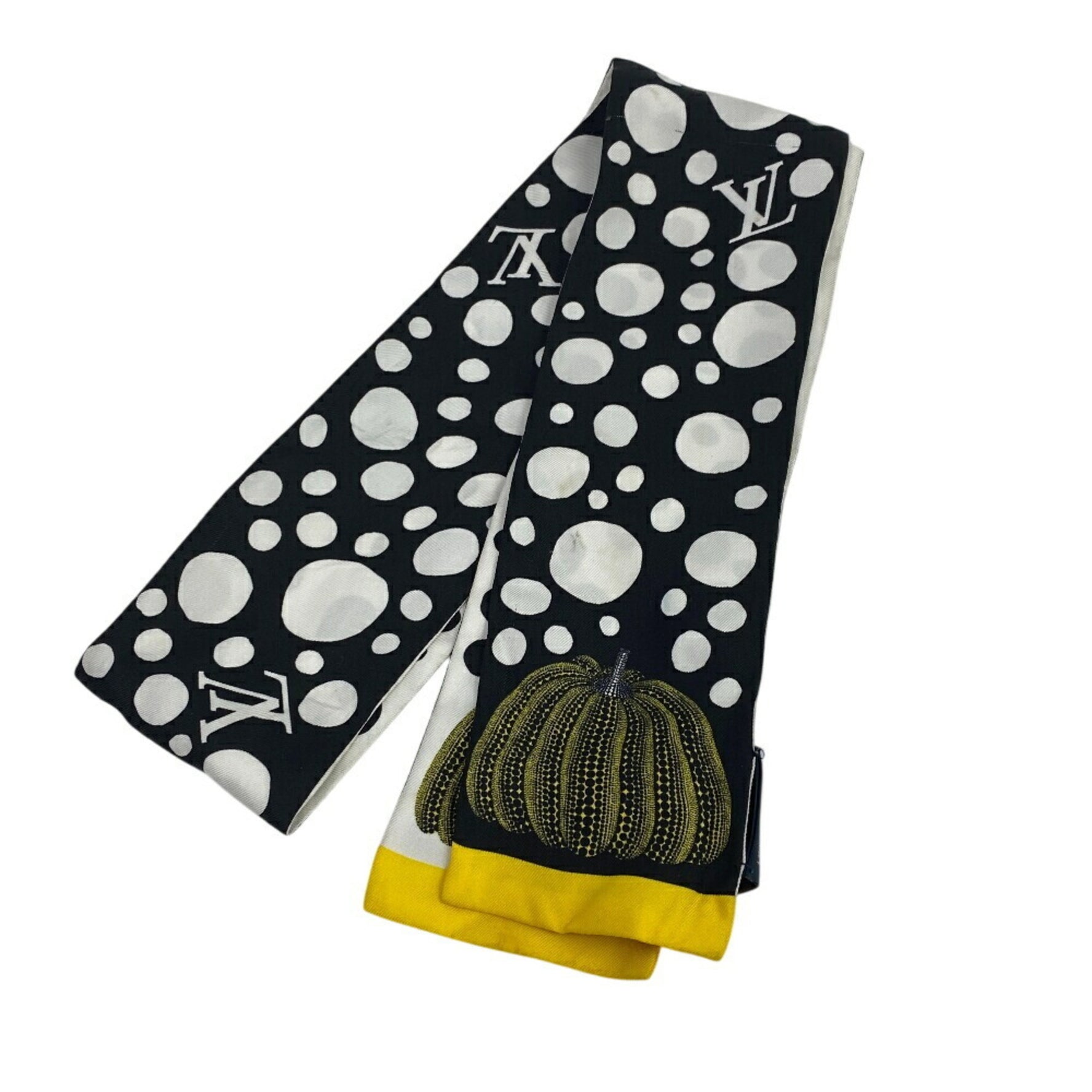 Louis Vuitton Bandeau Dot x Yayoi Kusama Scarf Bag Cover Ribbon High Black