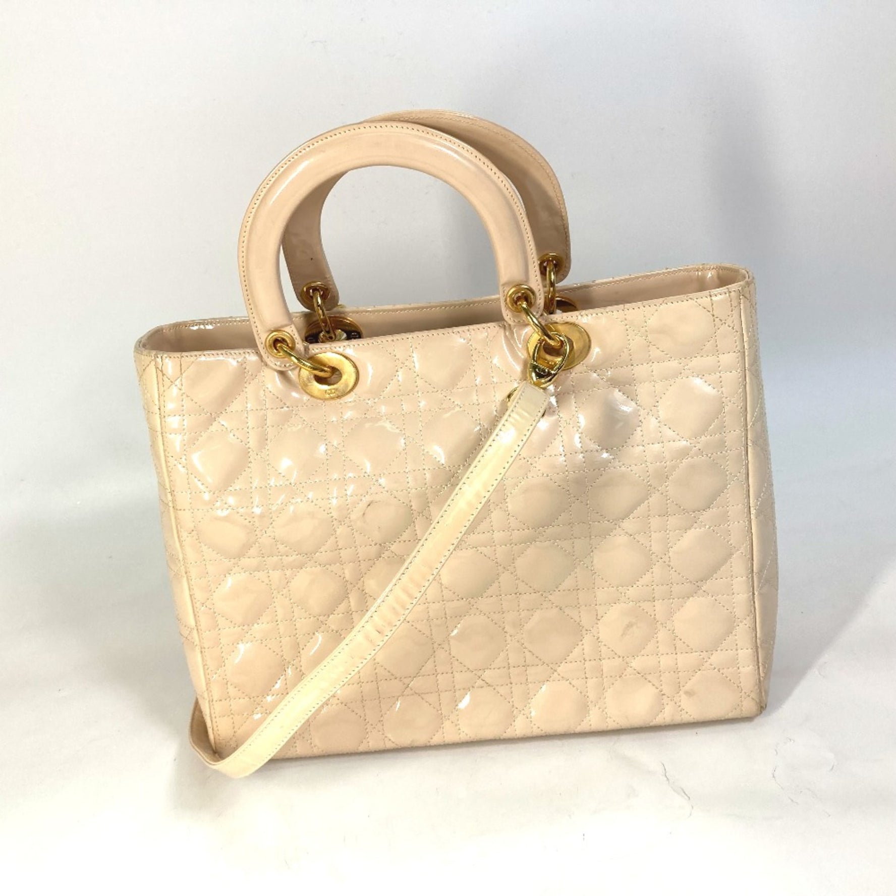 Christian Dior LADY LADYDIOR Shoulder Bag Hand Bag BeigeBased