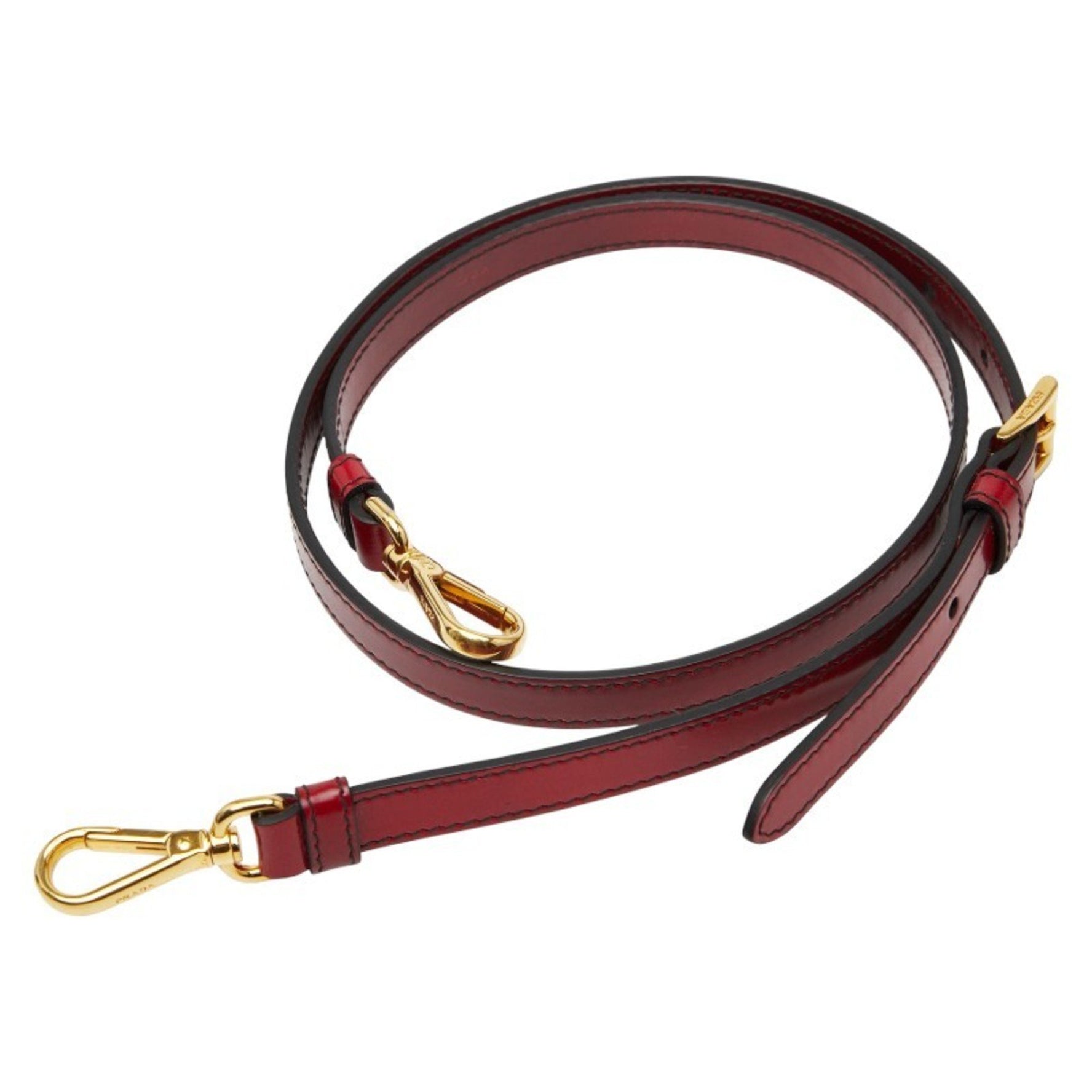 Prada shoulder strap, red leather