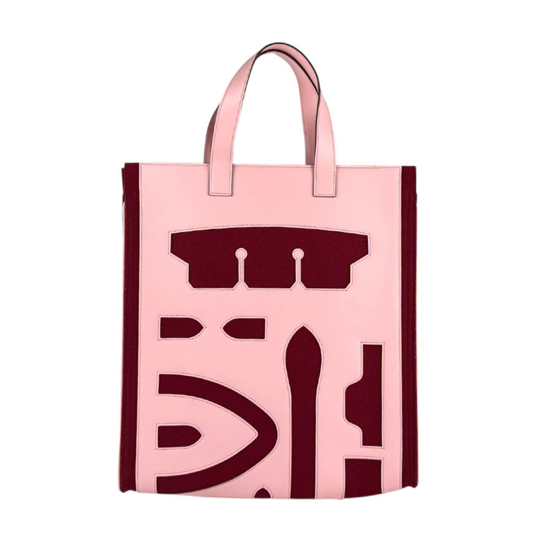 Hermes Hermès Petit Ash Tote Handbag in Swift Leather Felt, Pink and Red