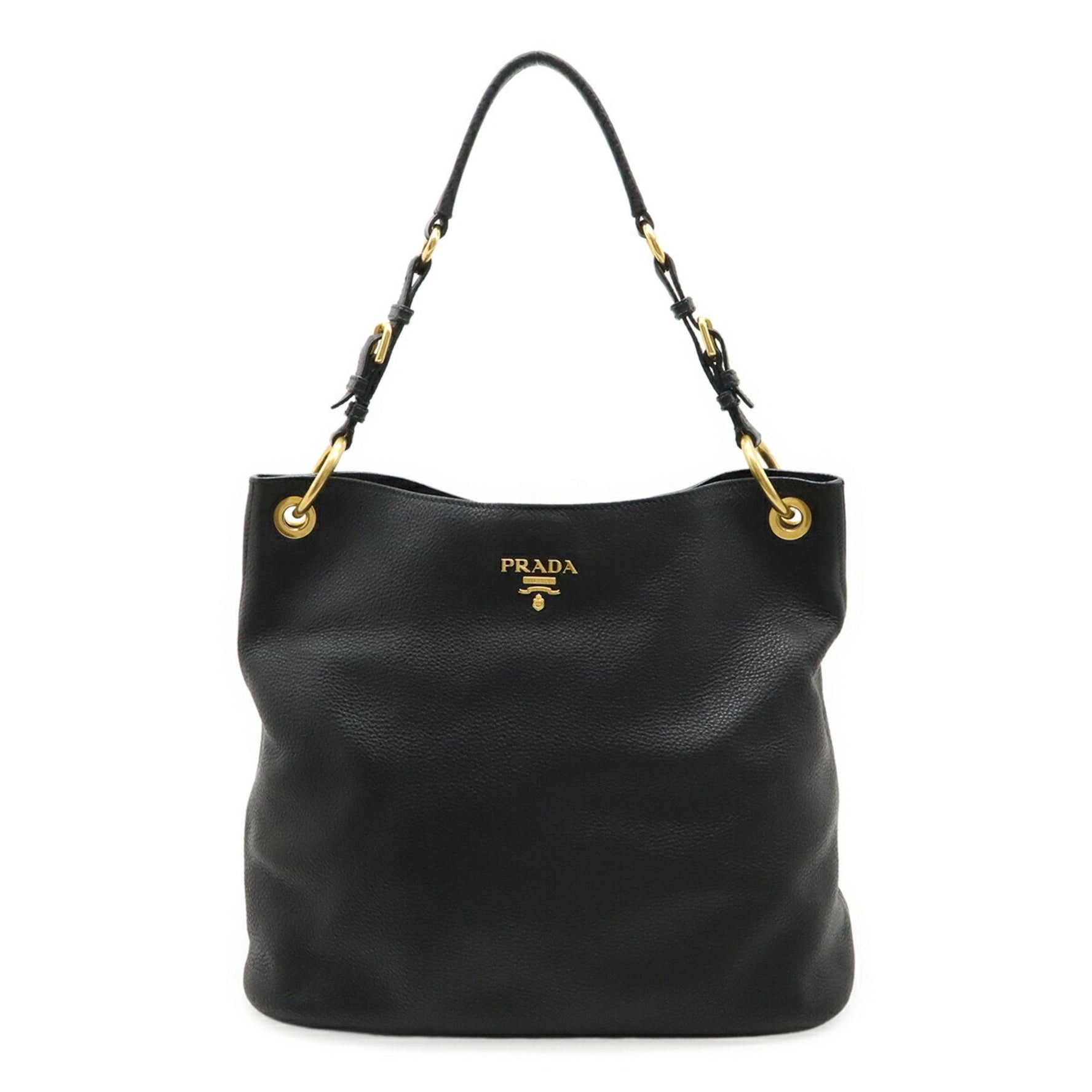 PRADA VIT.DAINO Shoulder Bag in Black Leather