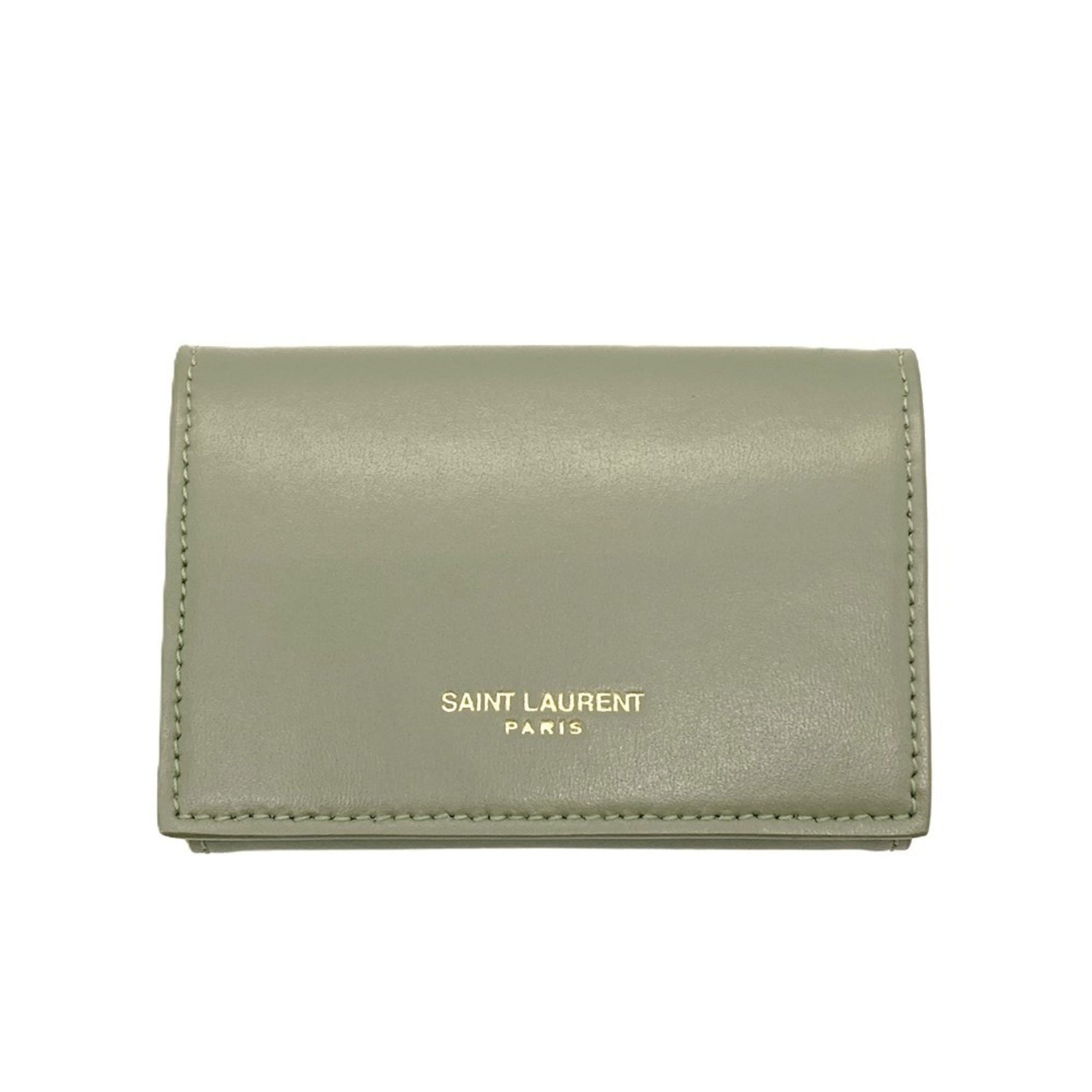 Saint Laurent Compact Wallet Tri-fold Leather