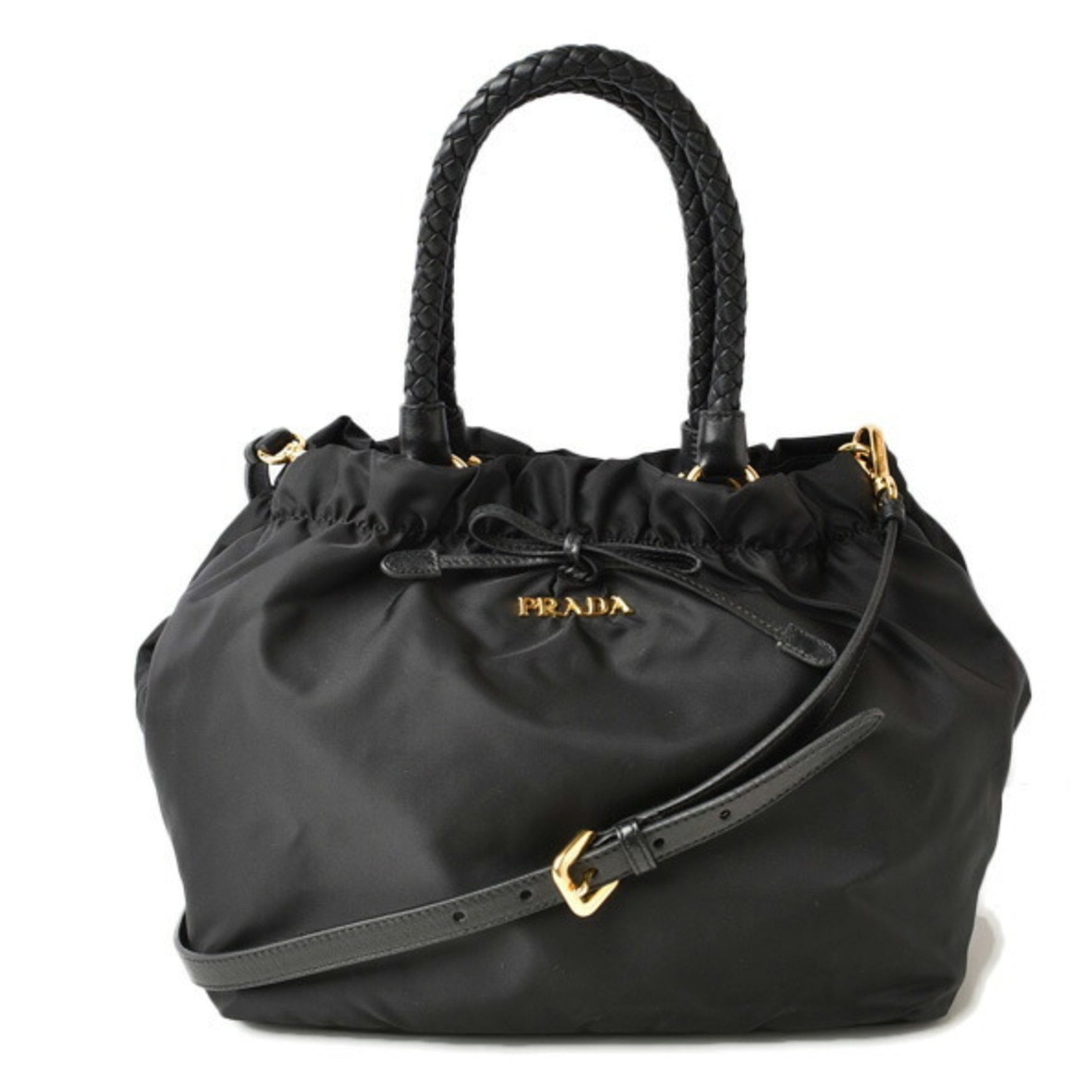 Prada Handbag Shoulder Bag 2way PRADA BN1930 TESSUTO Nylon Ribbon Black Strap Included