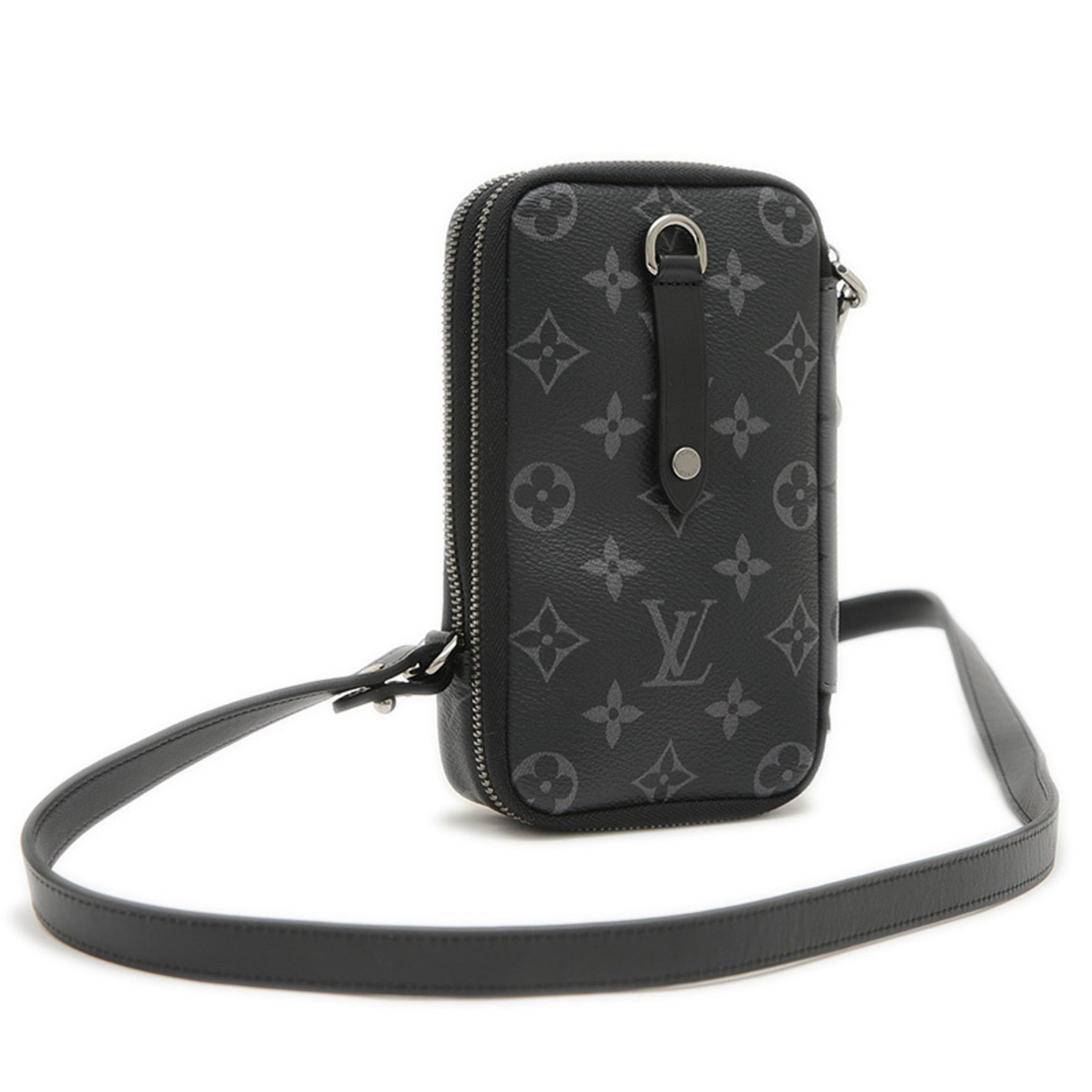 Louis Vuitton Monogram Eclipse Double Phone Pouch Shoulder Bag