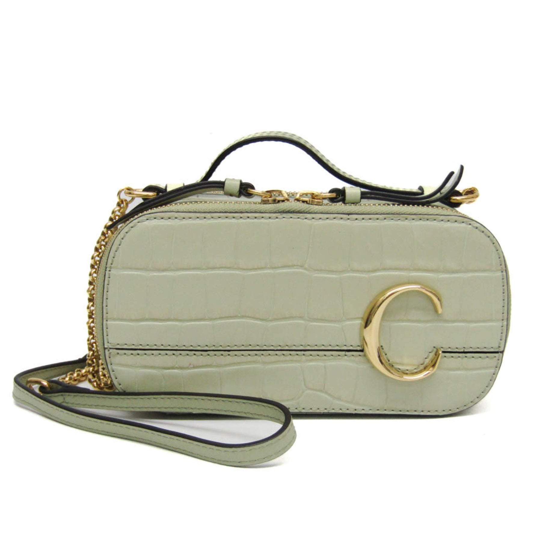 Chloé C. Camera Bag Leather Handbag,Shoulder Bag Light Green