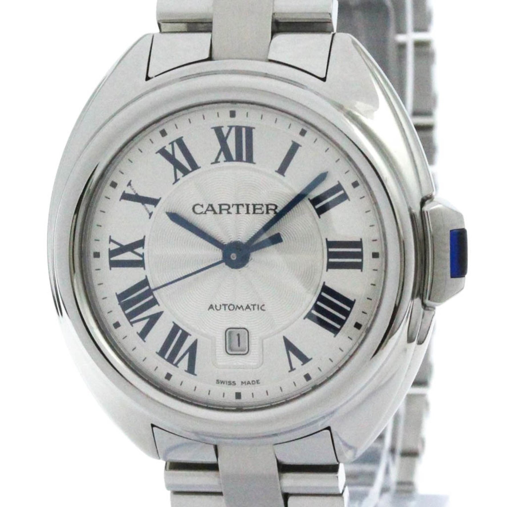 Polished CARTIER Clé De Cartier Steel Automatic Ladies Watch WSCL0005 BF582403