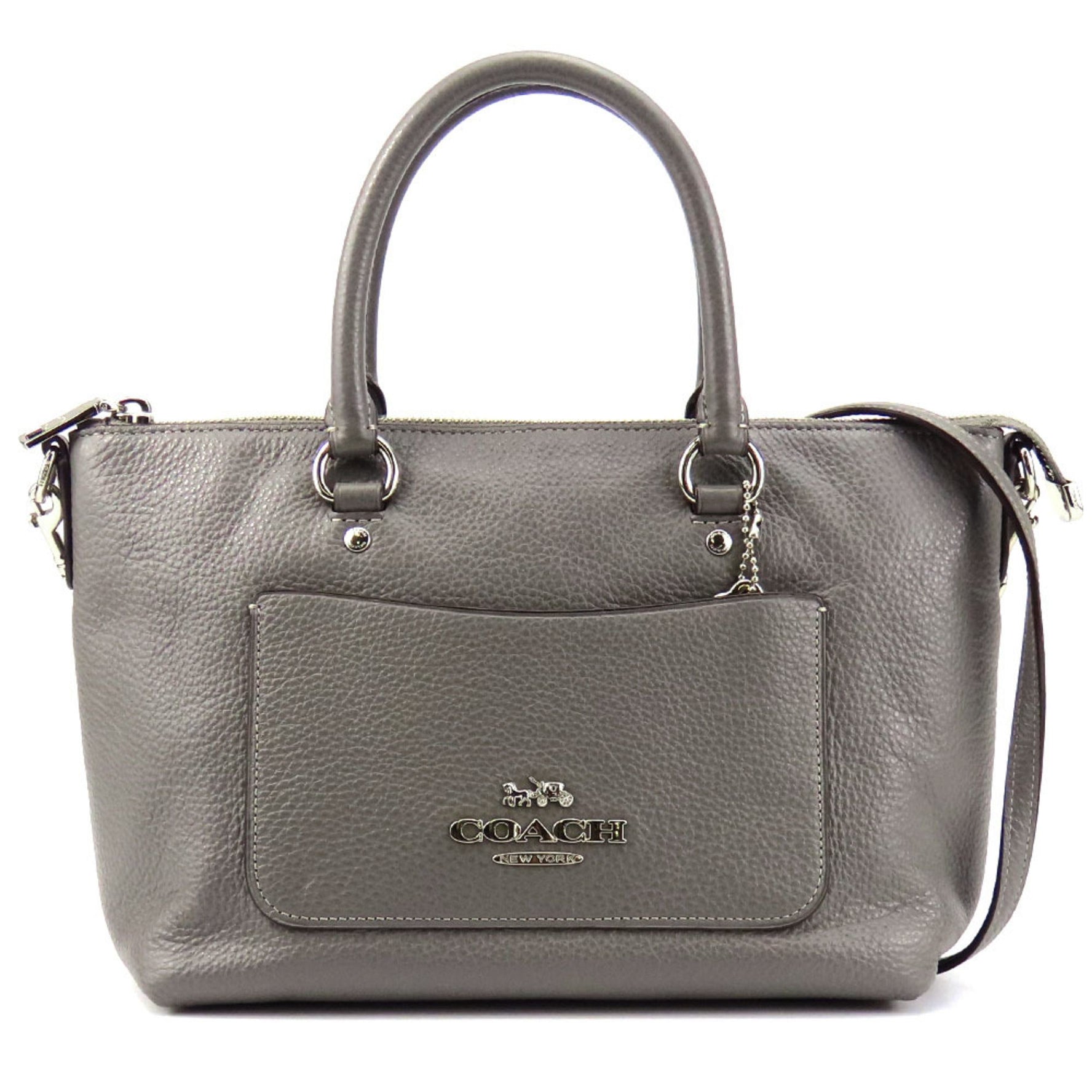 Coach handbag leather grey shoulder bag