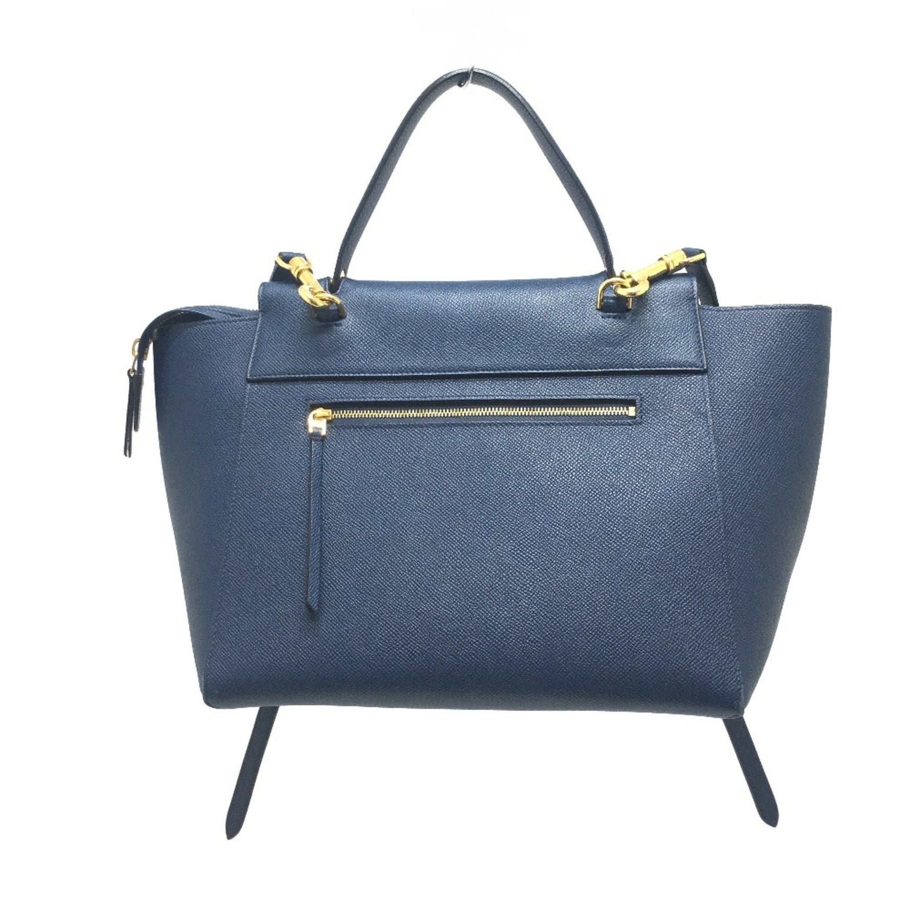 CELINE flap Bag Semi Shoulder Bag Hand Bag Deep sea blue