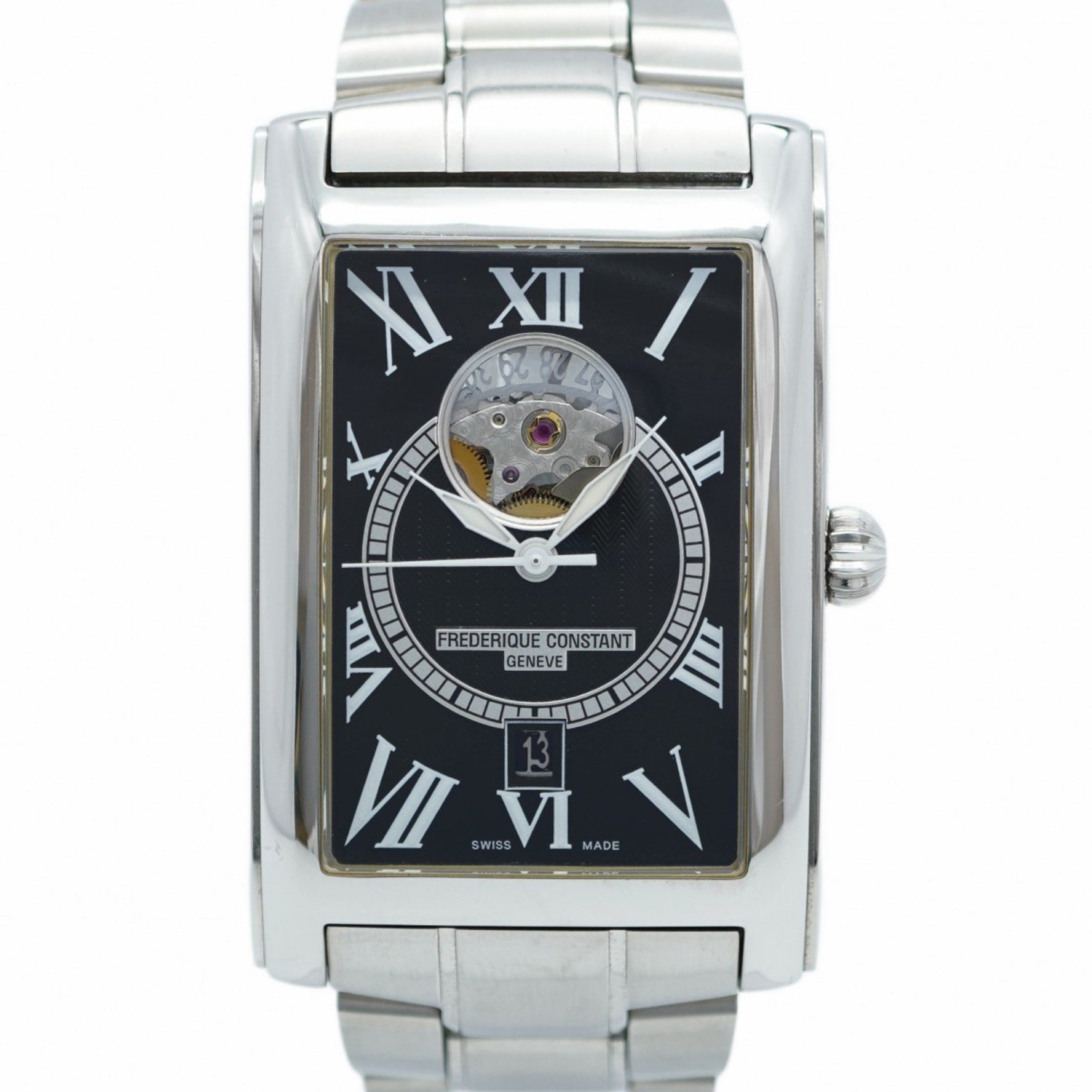 Frederique Constant Cale Heartbeat 315MS4CZ6B Black Dial Watch Men's