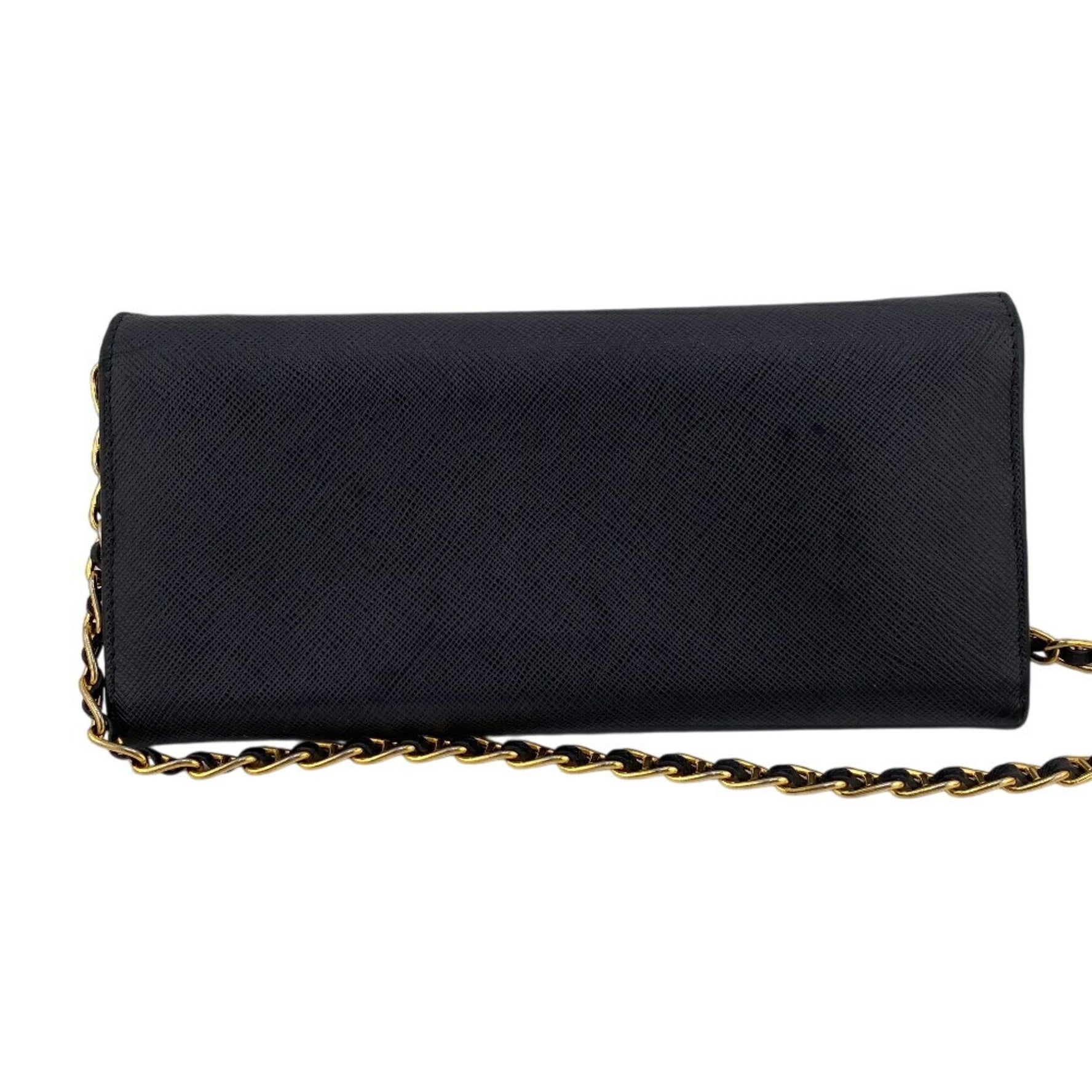 PRADA Chain Wallet Shoulder Bag Saffiano Long Unisex