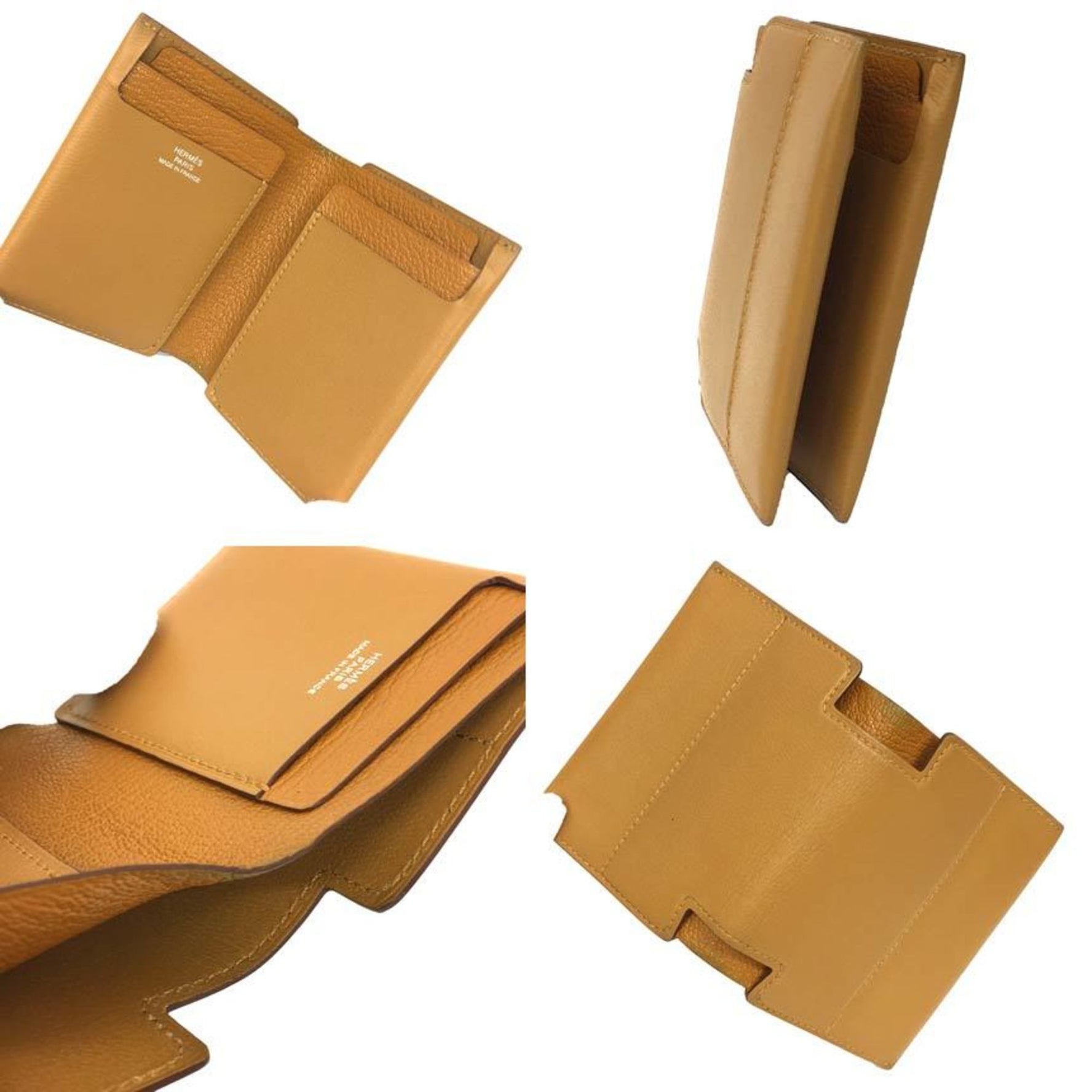 HERMES H Sport VERTICAL 24 Wallet SESAME/CARAMEL Z Stamp