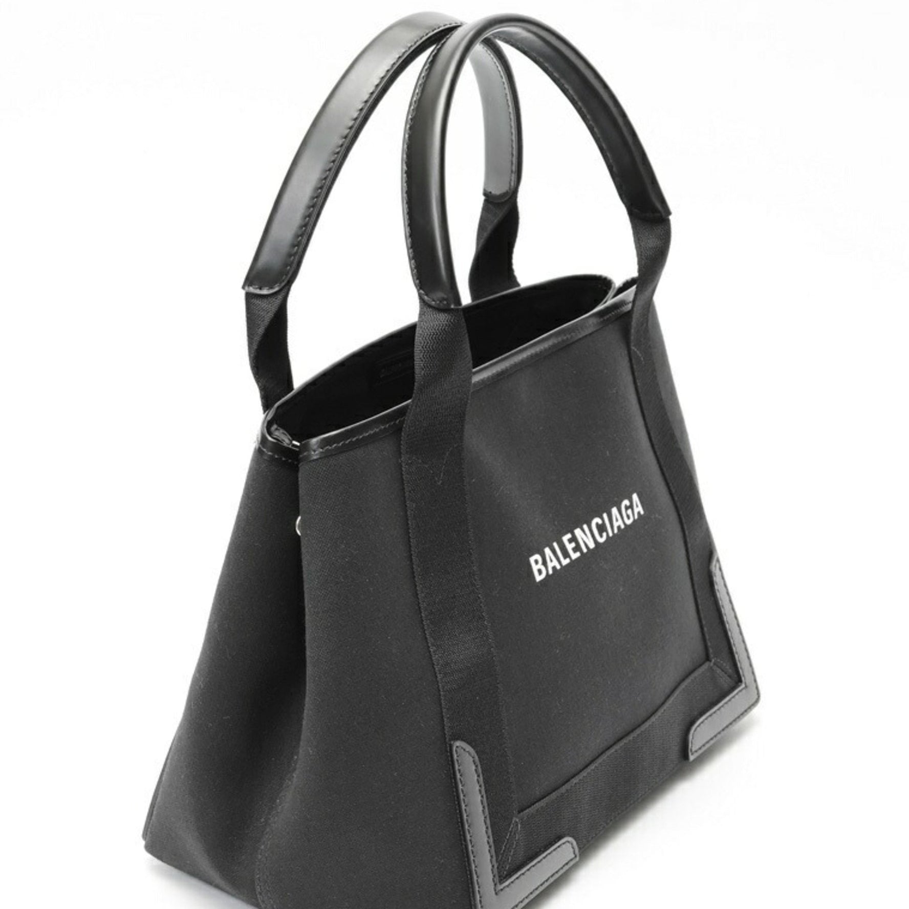 Balenciaga Navy Cabas S Tote Bag Canvas Leather