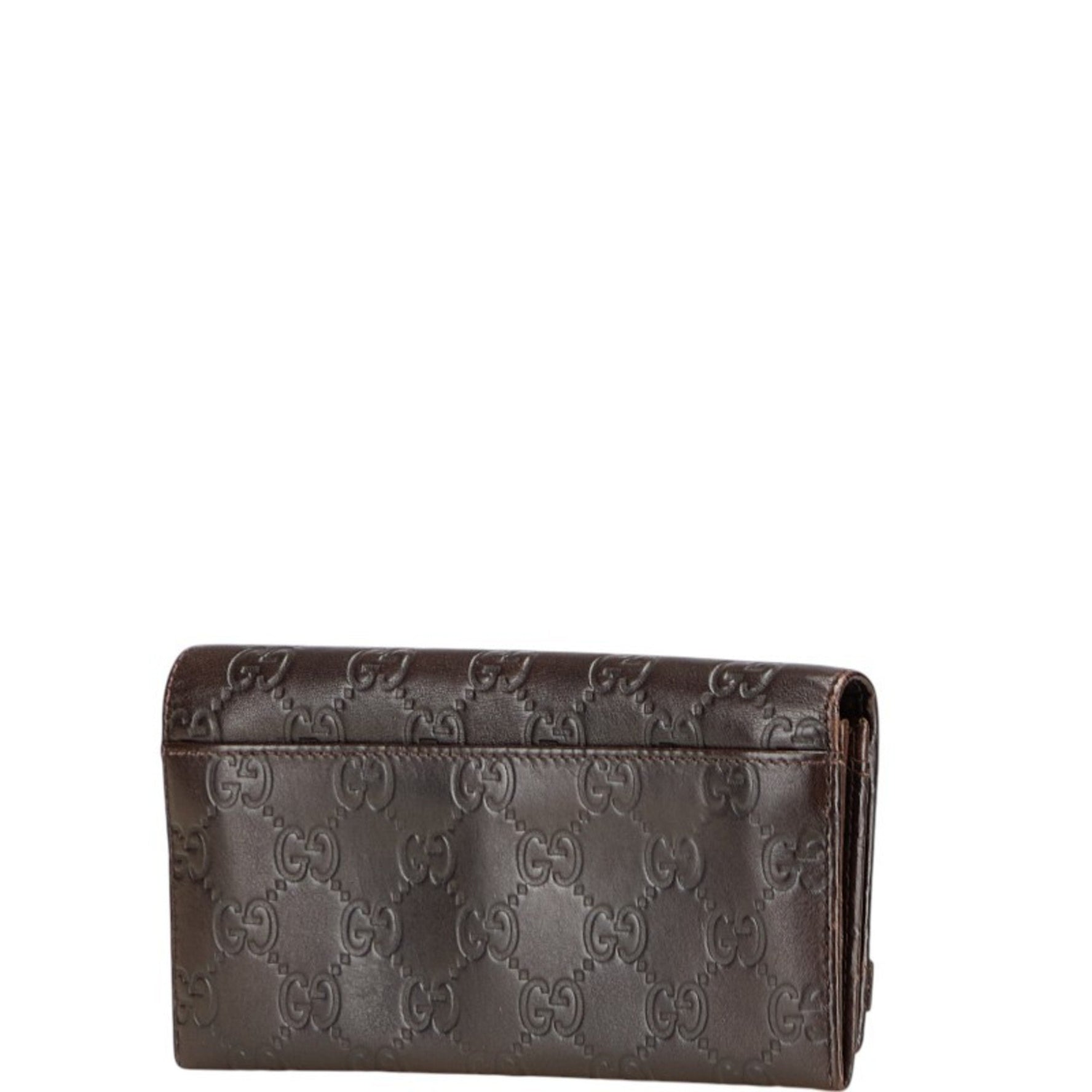 Gucci Guccissima logo plaque long wallet leather