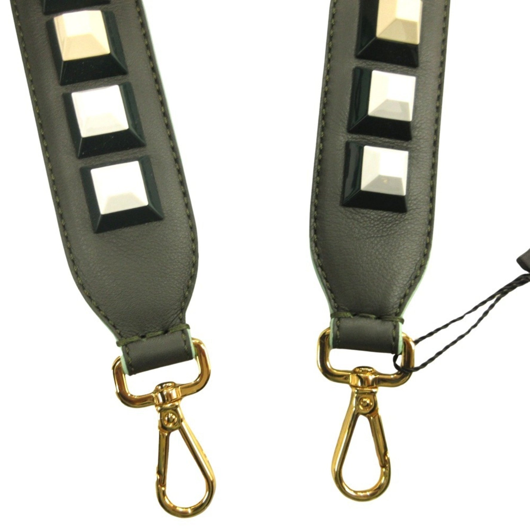 FENDI Studs Strap You Webbing Shoulder Leather Bag Accessory Men's