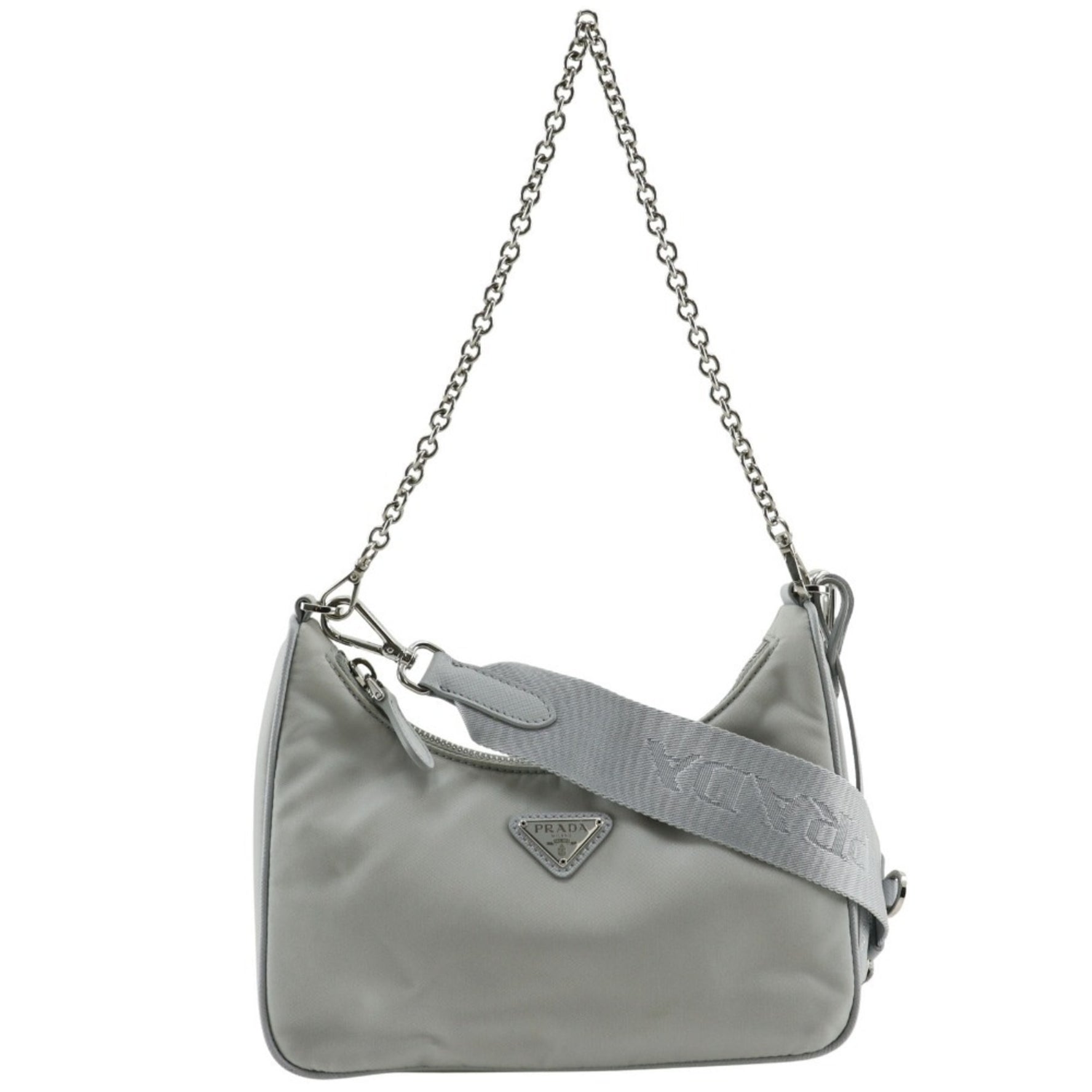PRADA Re-Edition 2005 Shoulder Bag Nylon FIORDALISO Grey