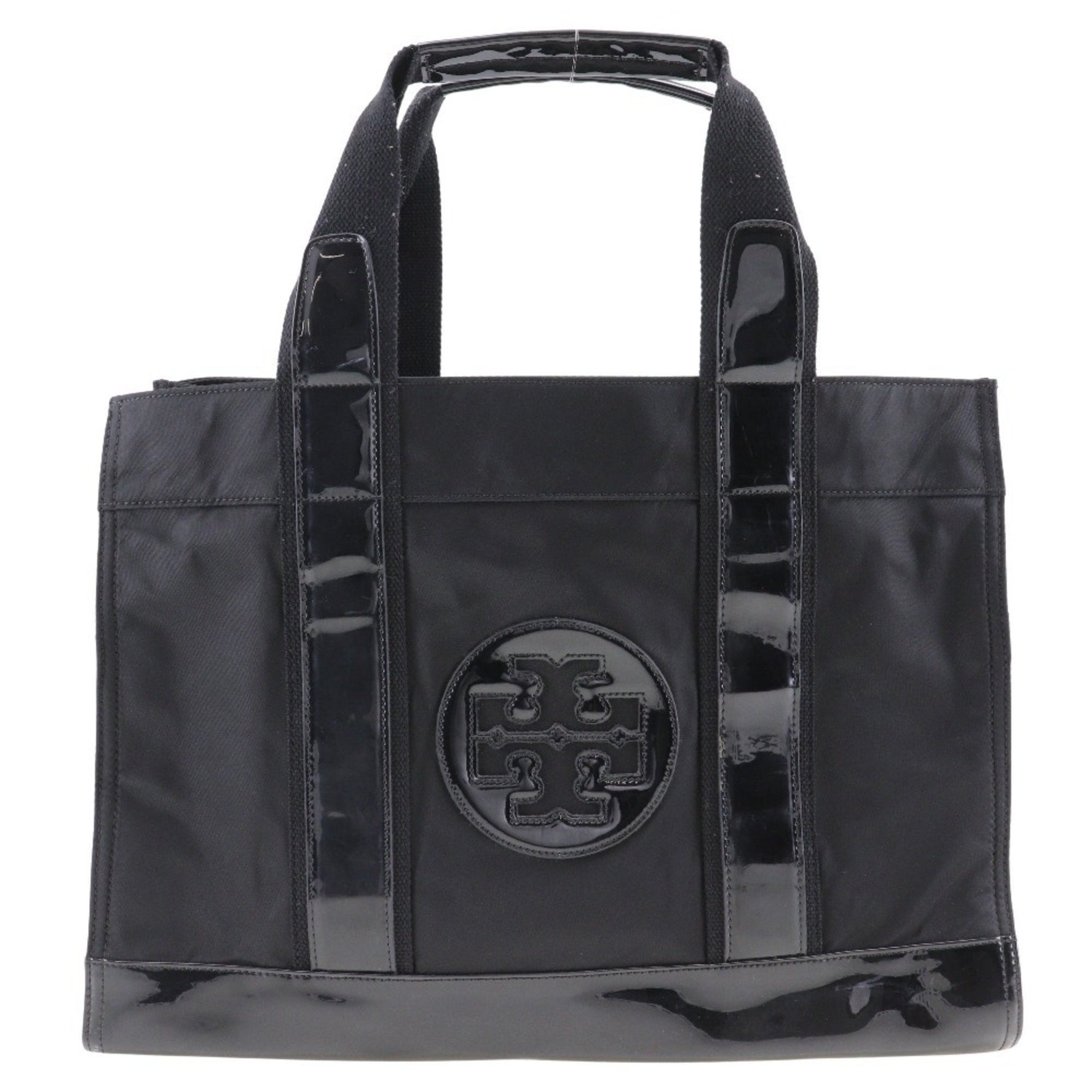 Tory Burch Tote Bag Handbag Nylon x Patent Leather