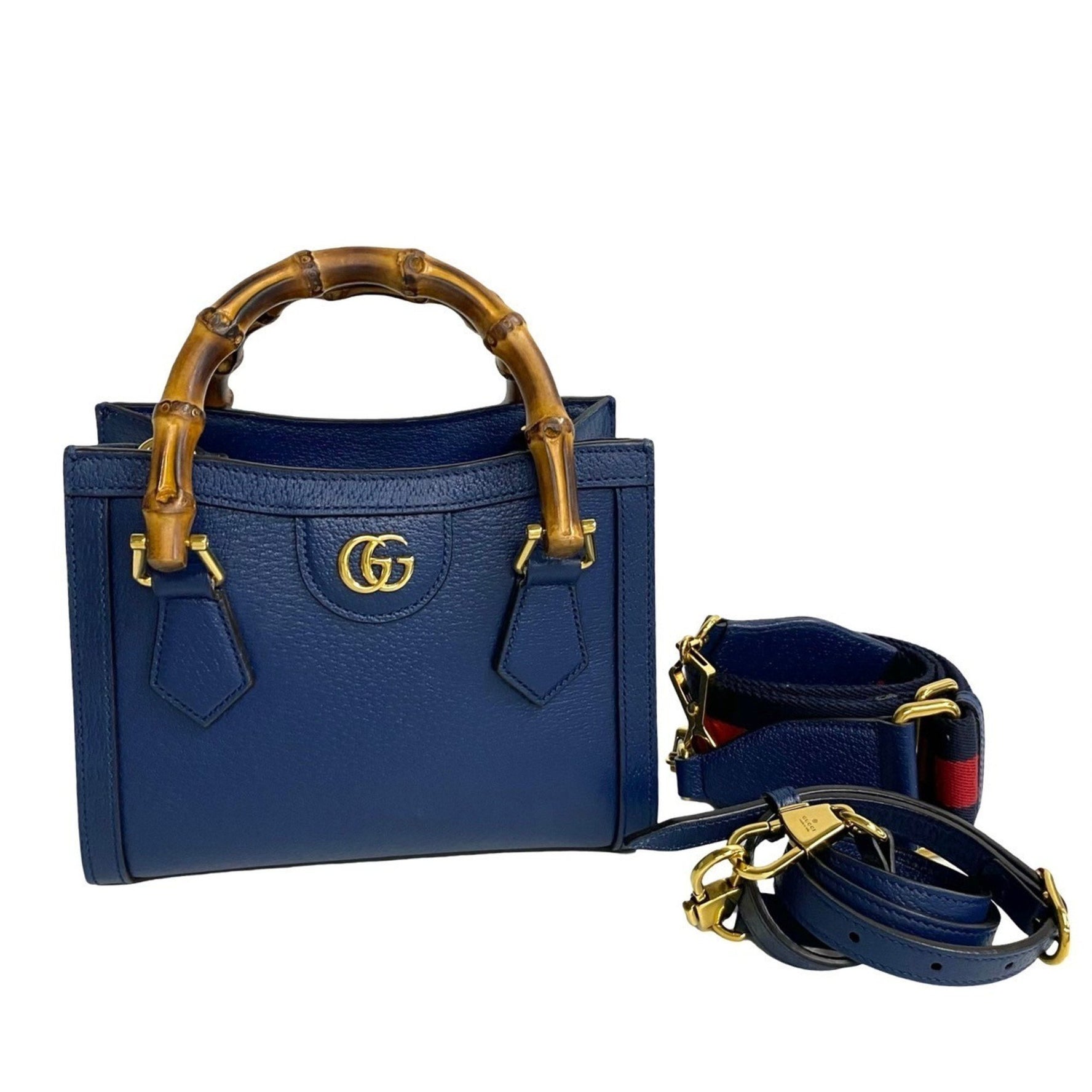 GUCCI Diana Tote Sherry Line Bamboo GG Logo Leather Shoulder Bag/Handbag