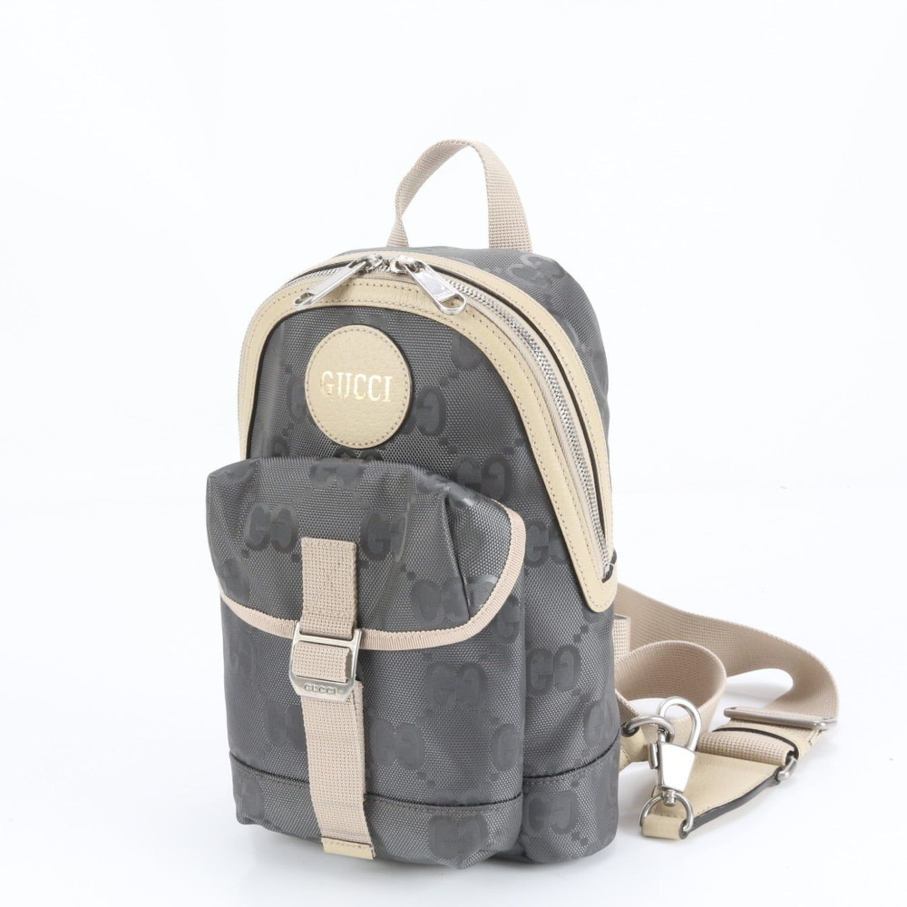 Gucci Off the Grid Sling Backpack, Leather, Crossbody Bag, Shoulder