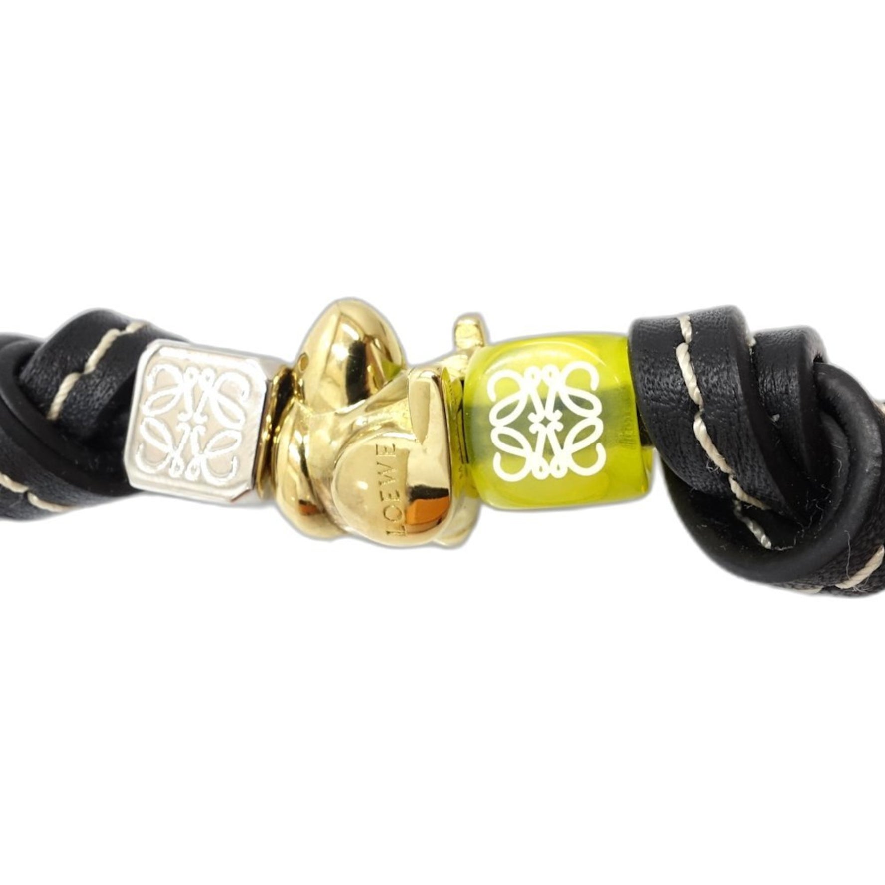 LOEWE Keychain Bag Charm Anagram Personalization Strap Dice x Rabbit Leather