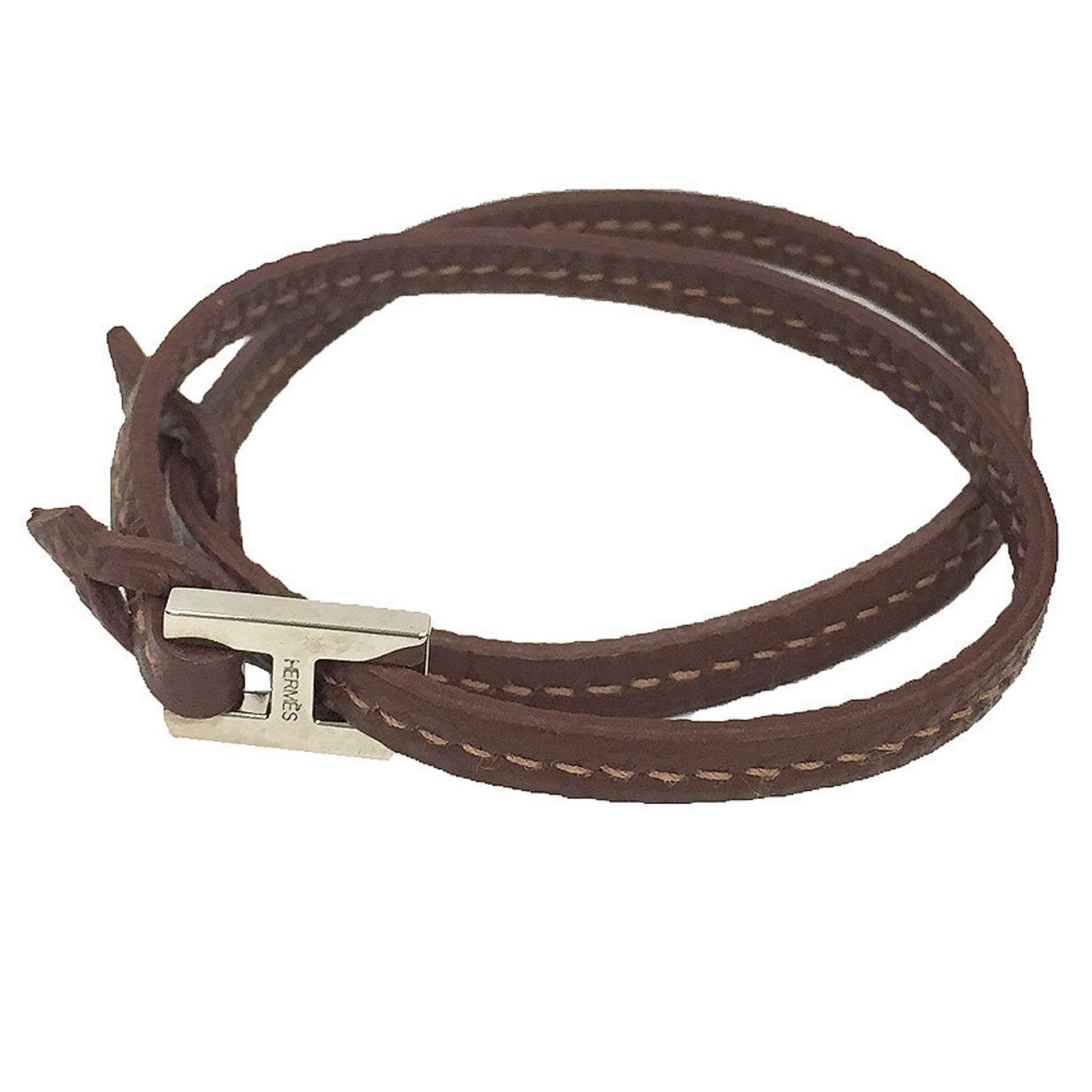 Hermes Hermès Tillet H Double-Strand Bracelet/Choker in Leather