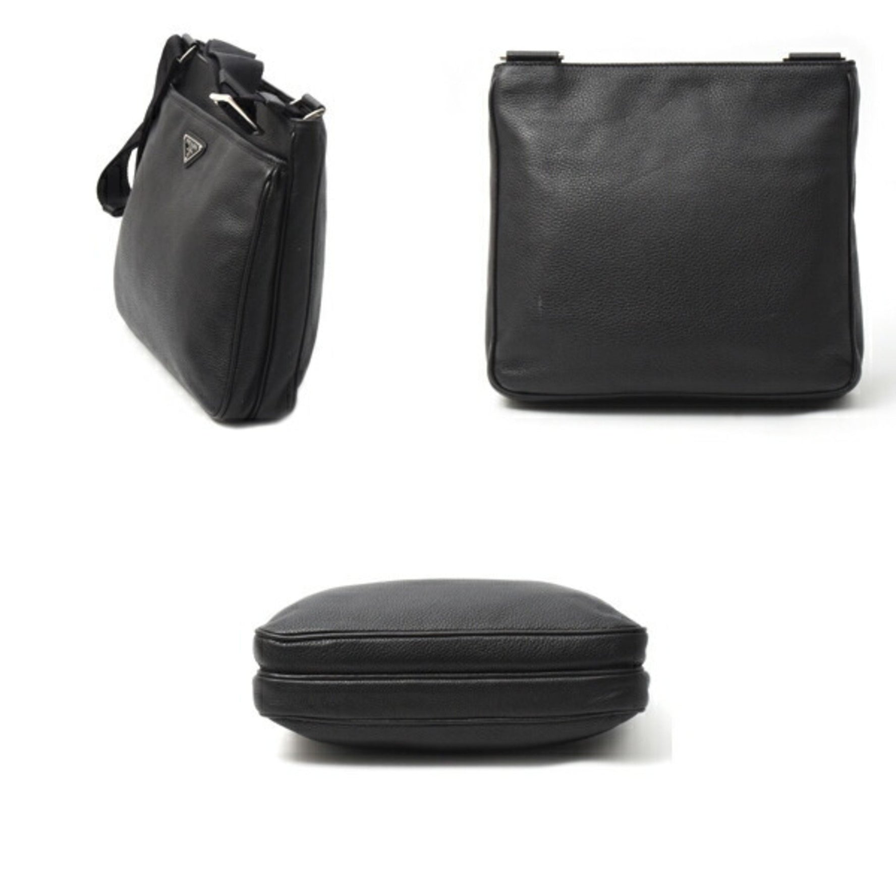 Prada Men's and Triangle Shoulder Bag/Crossbody Bag in Calfskin