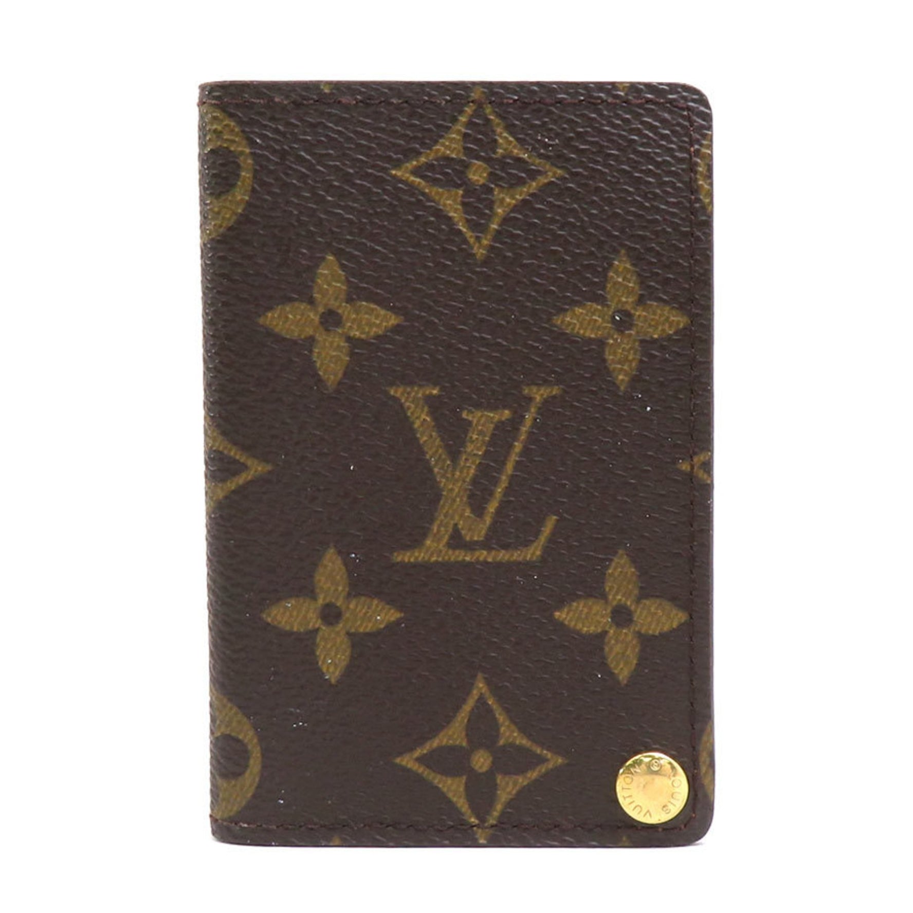Louis Vuitton Business Card Holder/Card Case Monogram Porte Carte Credit Pression Canvas Men's