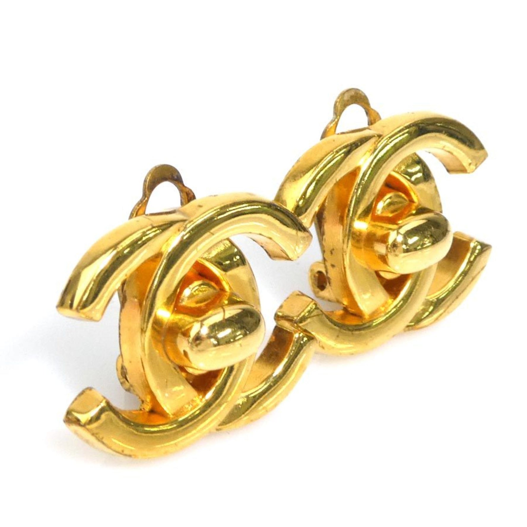 CHANEL Turnlock Metal Earrings