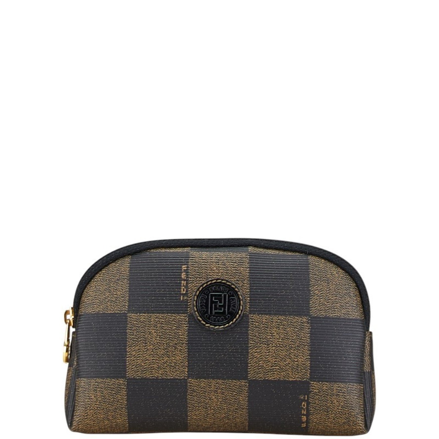FENDI Pecan Pouch Khaki Black PVC