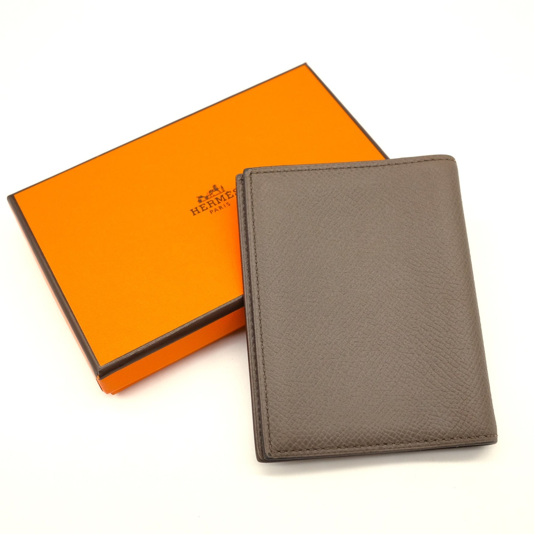 HERMES Agenda GM Planner Cover Business Card Holder/Card Case Epsom Leather Greige #Z