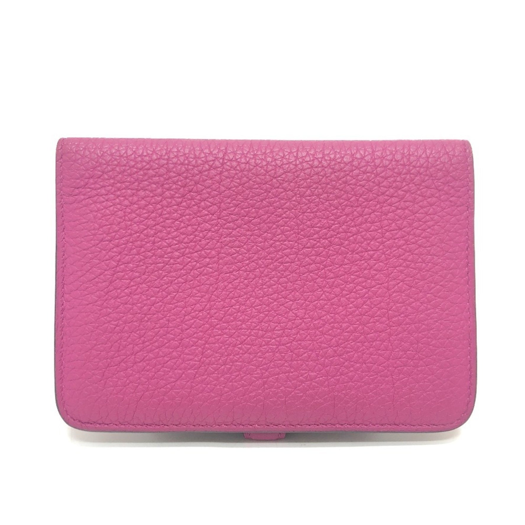 HERMES Dogon Compact Folding Wallet Bi-fold Taurillon Clemence (Estimated) Rose Purple