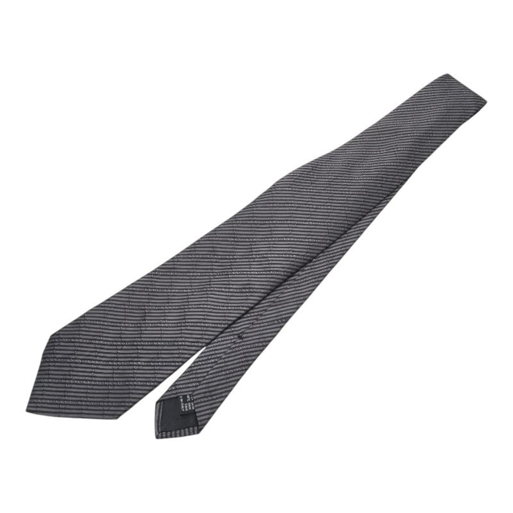 Gucci Interlocking G Stripe Tie in Gray and Black Silk