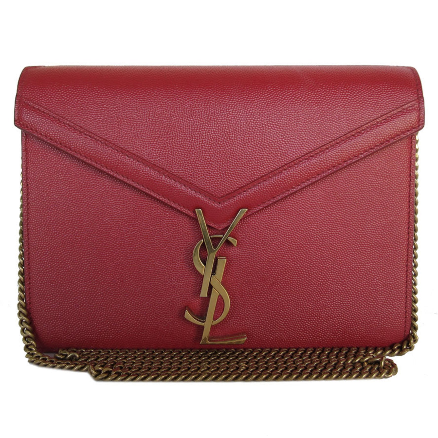 Saint Laurent shoulder bag leather metal red gold