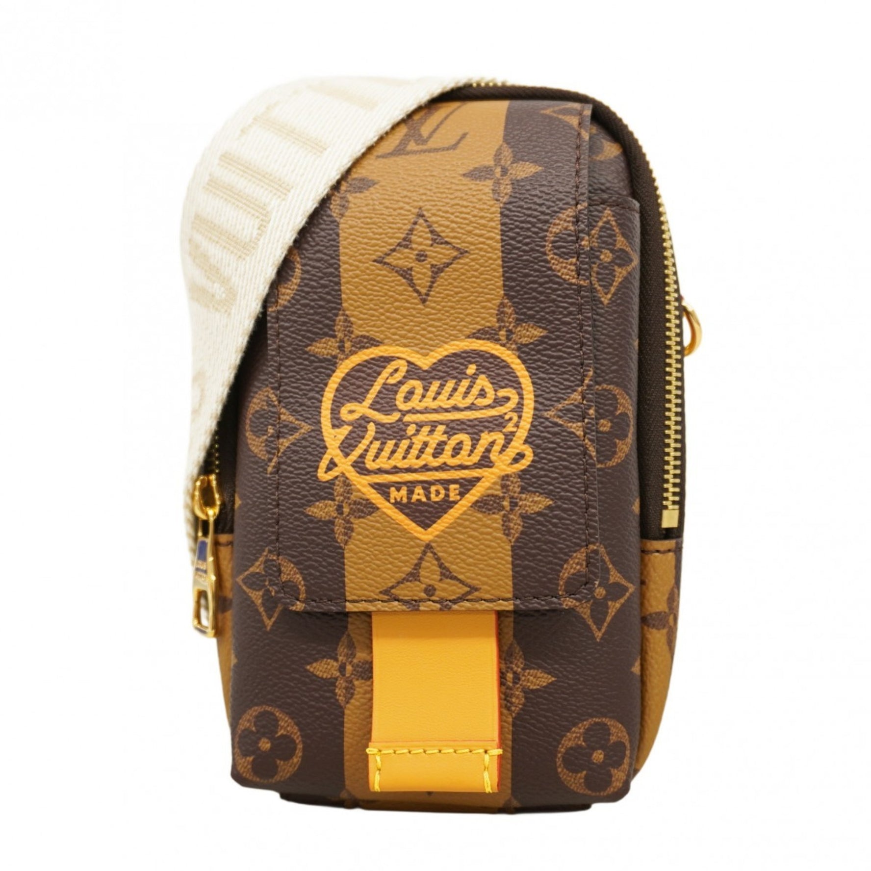 Louis Vuitton Monogram Stripe Shoulder Bag with NIGO Double Phone Pouch
