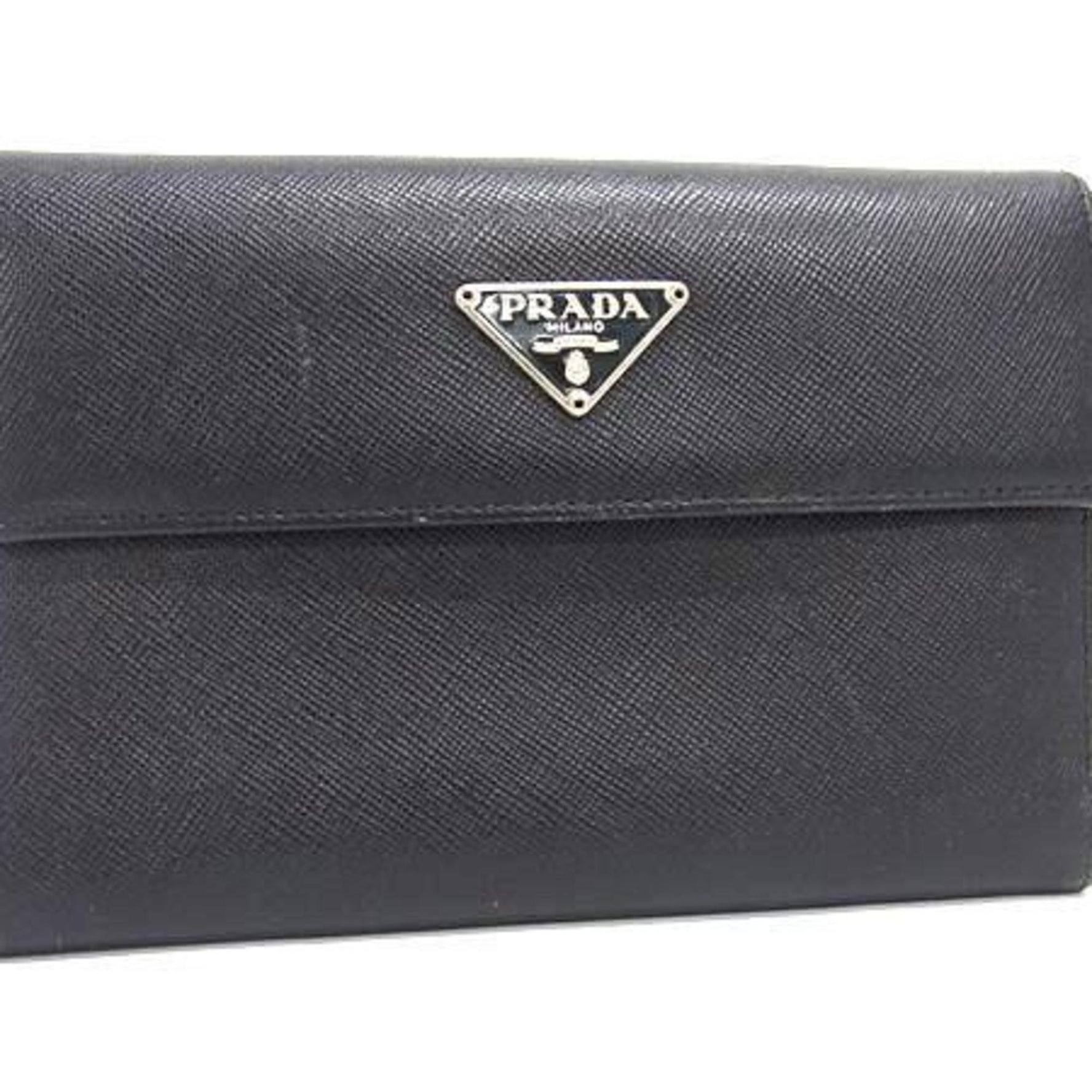 PRADA Tri-fold Wallet Saffiano Leather
