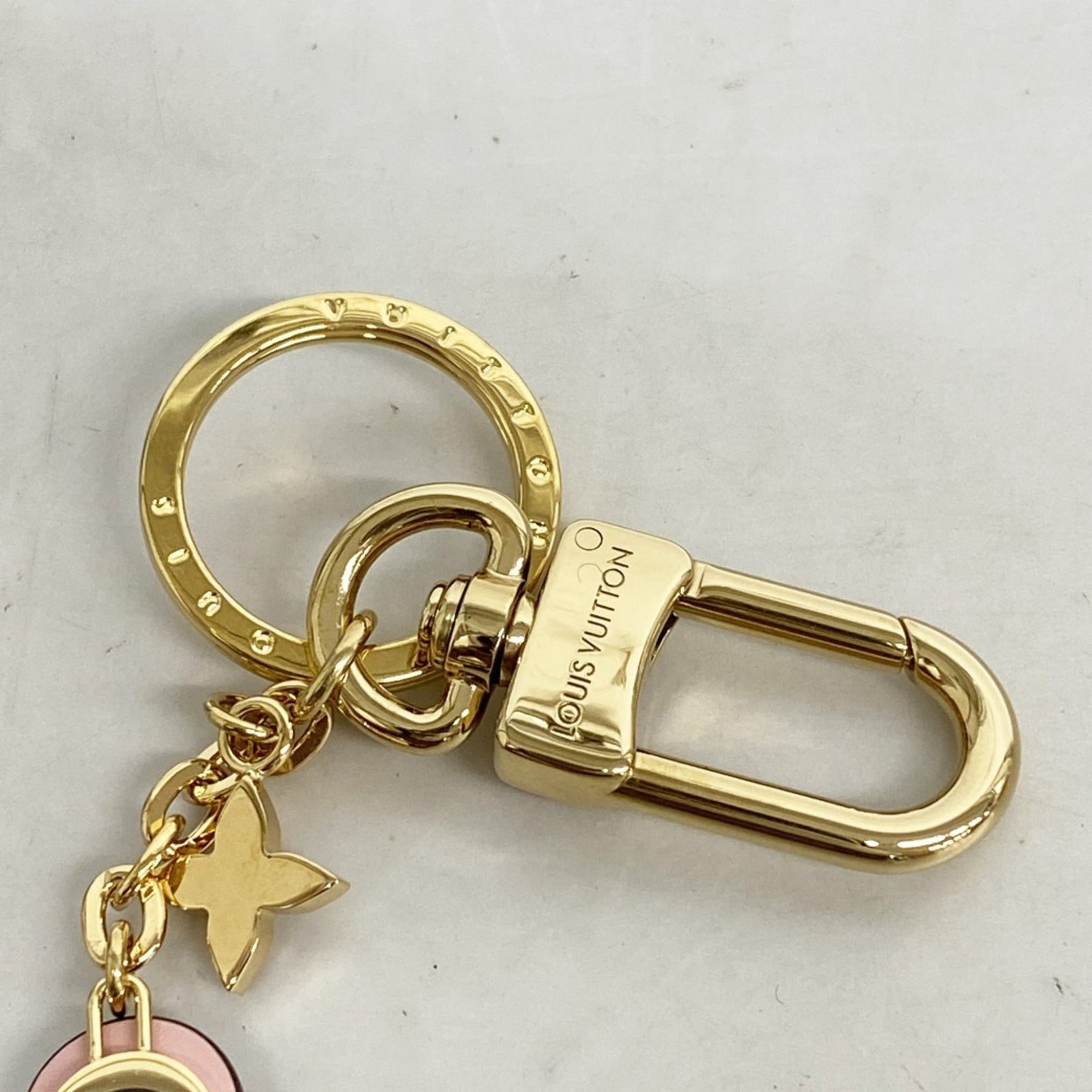 Louis Vuitton Monogram Porte-Clés Blooming Flower BB Keychain in Brown, Pink, and Gold